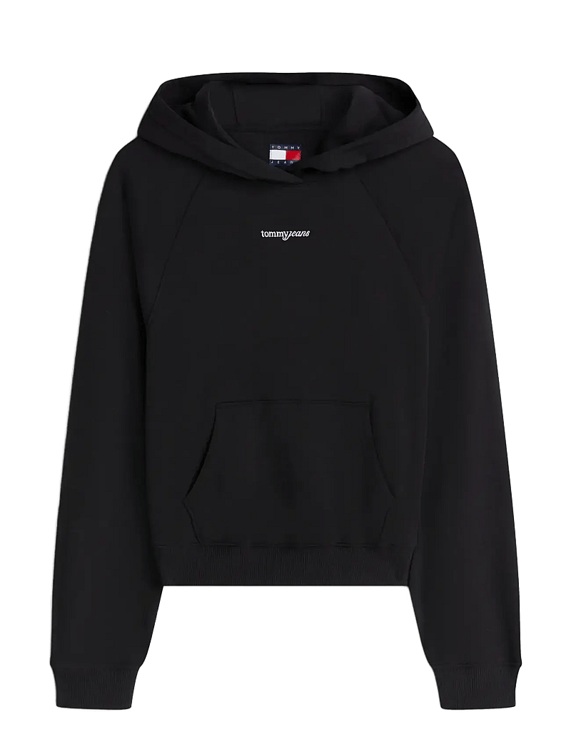 Tommy Jeans - TJW SCRIPT RAGLAN HOODIE - hættetrøjer - black - 1
