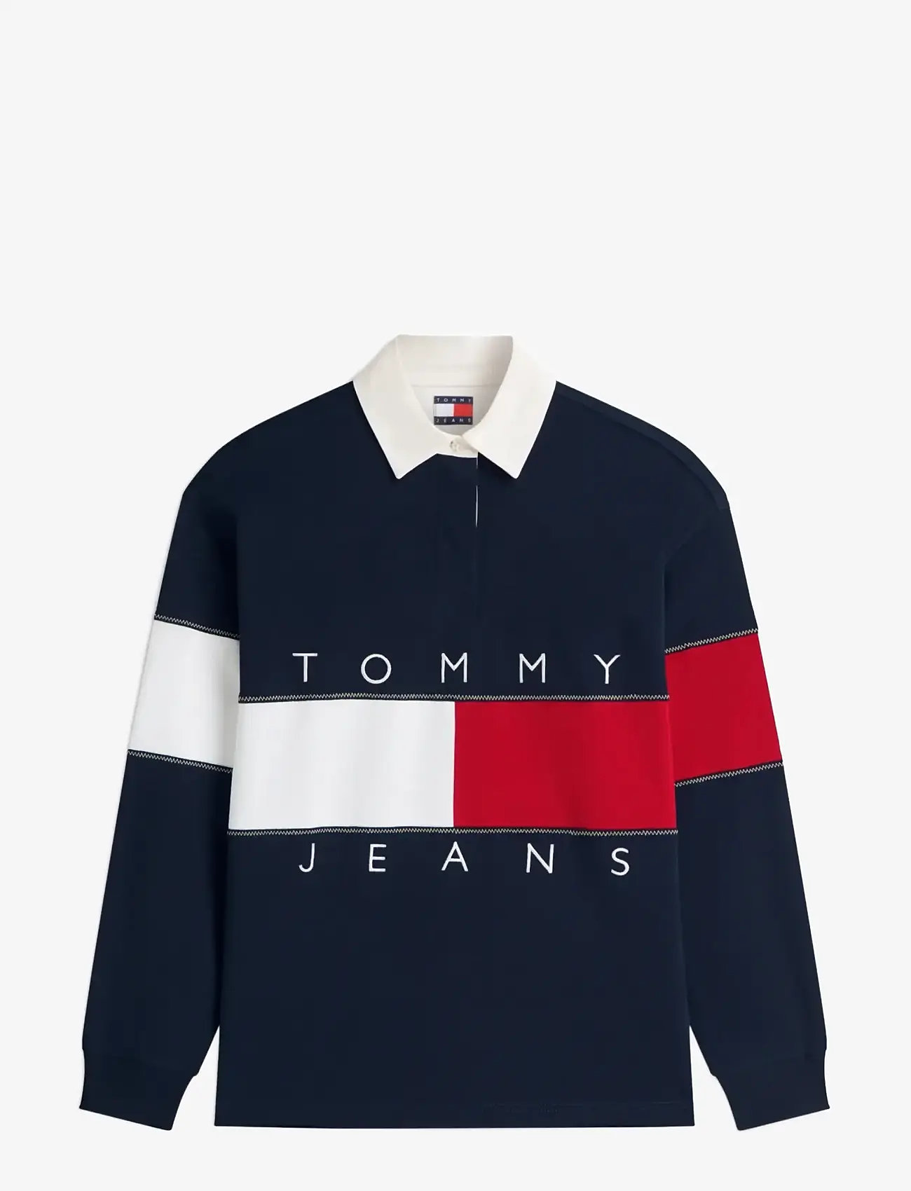 Tommy Jeans - TJW OVS FLAG RUGBY EXT - poloer - dark night navy - 1
