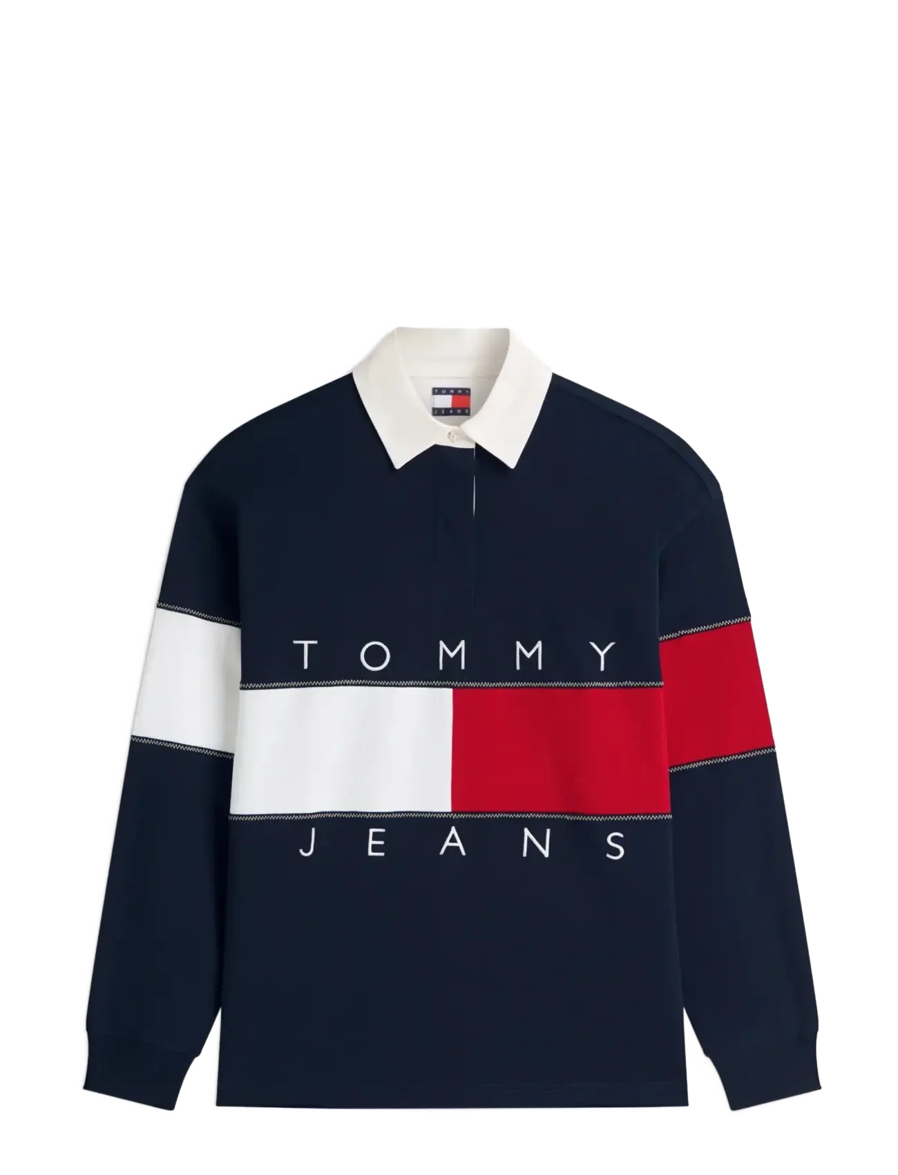 Tommy Jeans TJW OVS FLAG RUGBY EXT - Kläder - DARK NIGHT NAVY / navy