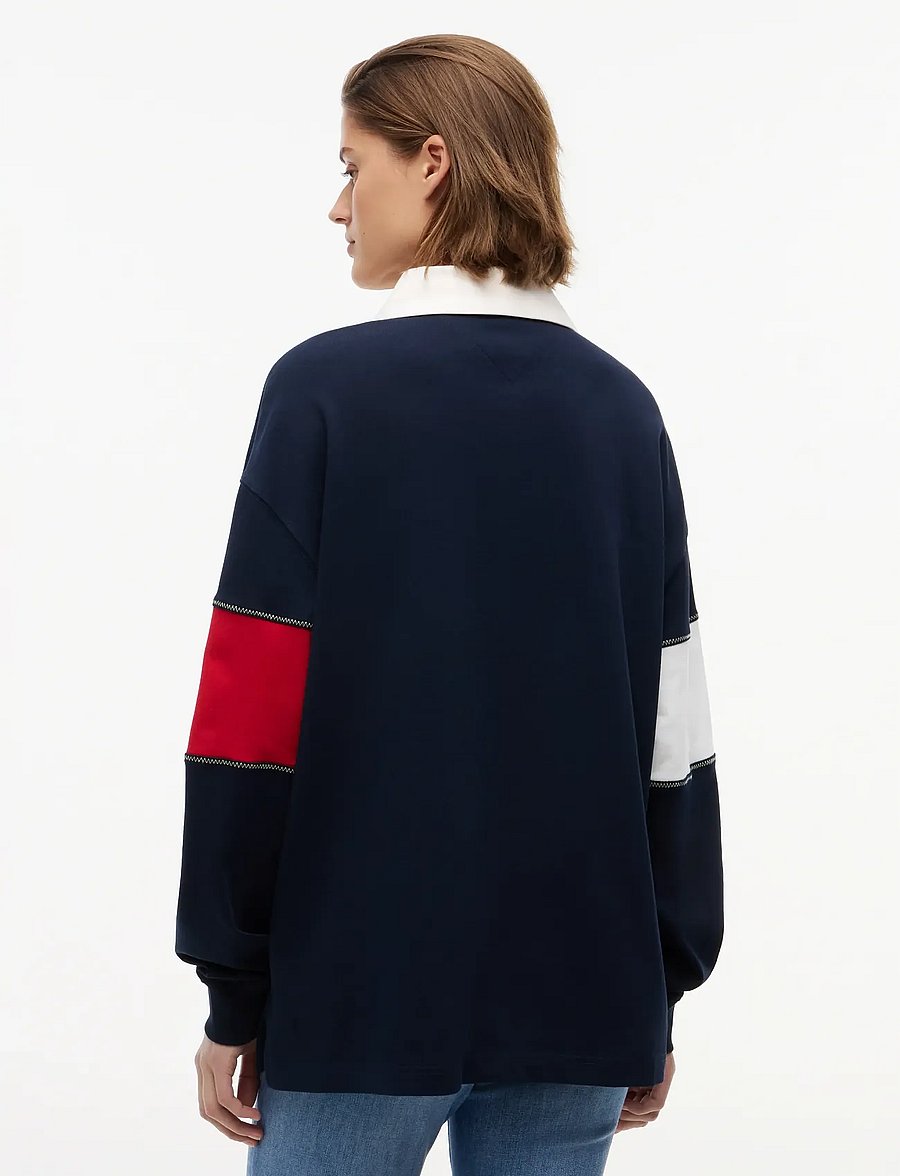 Tommy Jeans - TJW OVS FLAG RUGBY EXT - poloshirts - dark night navy - 2