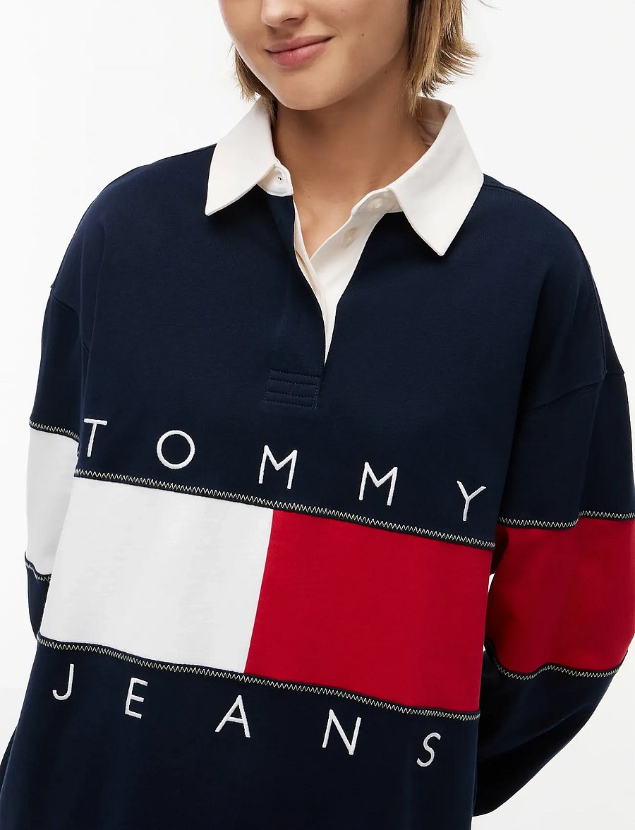 Tommy Jeans - TJW OVS FLAG RUGBY EXT - poloshirts - dark night navy - 3