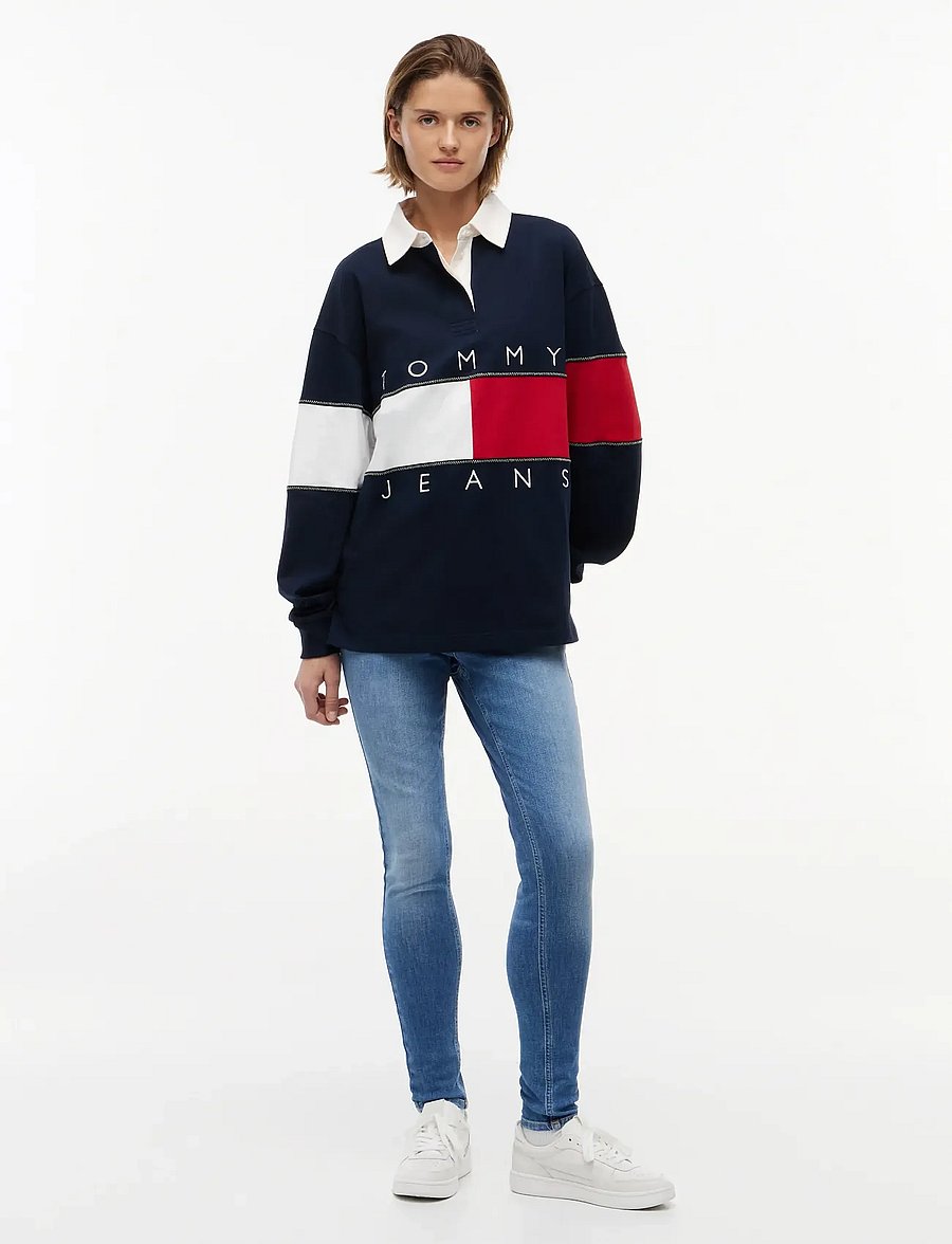 Tommy Jeans - TJW OVS FLAG RUGBY EXT - poloshirts - dark night navy - 4