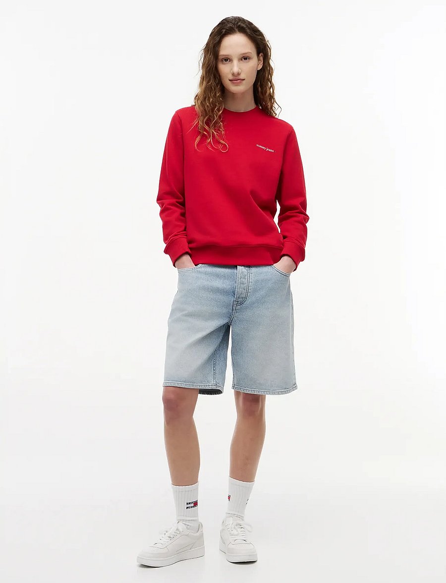 Tommy Jeans - TJW REG ESS LOGO 1 CREW EXT - sweatshirts - amaryllis red - 4