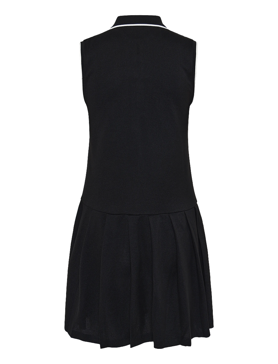 Tommy Jeans - TJW BADGE PLEATED SL PIQUE DRESS - sommerkleider - black - 1