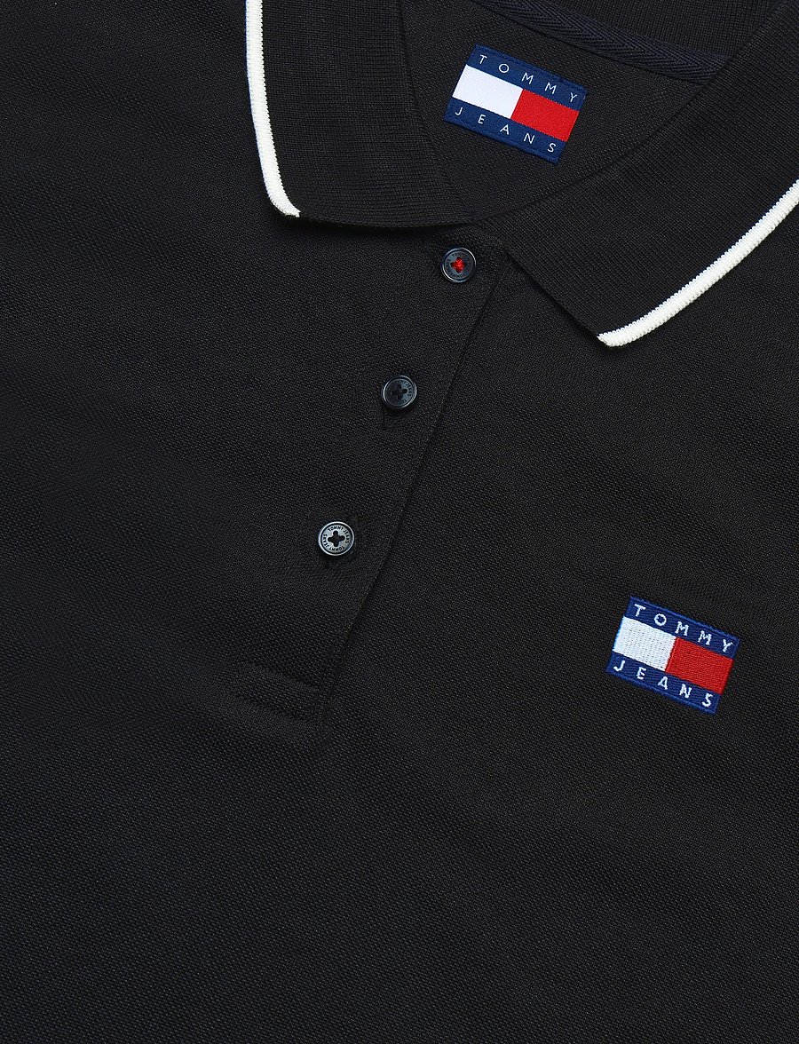 Tommy Jeans - TJW BADGE PLEATED SL PIQUE DRESS - sommerkleider - black - 2