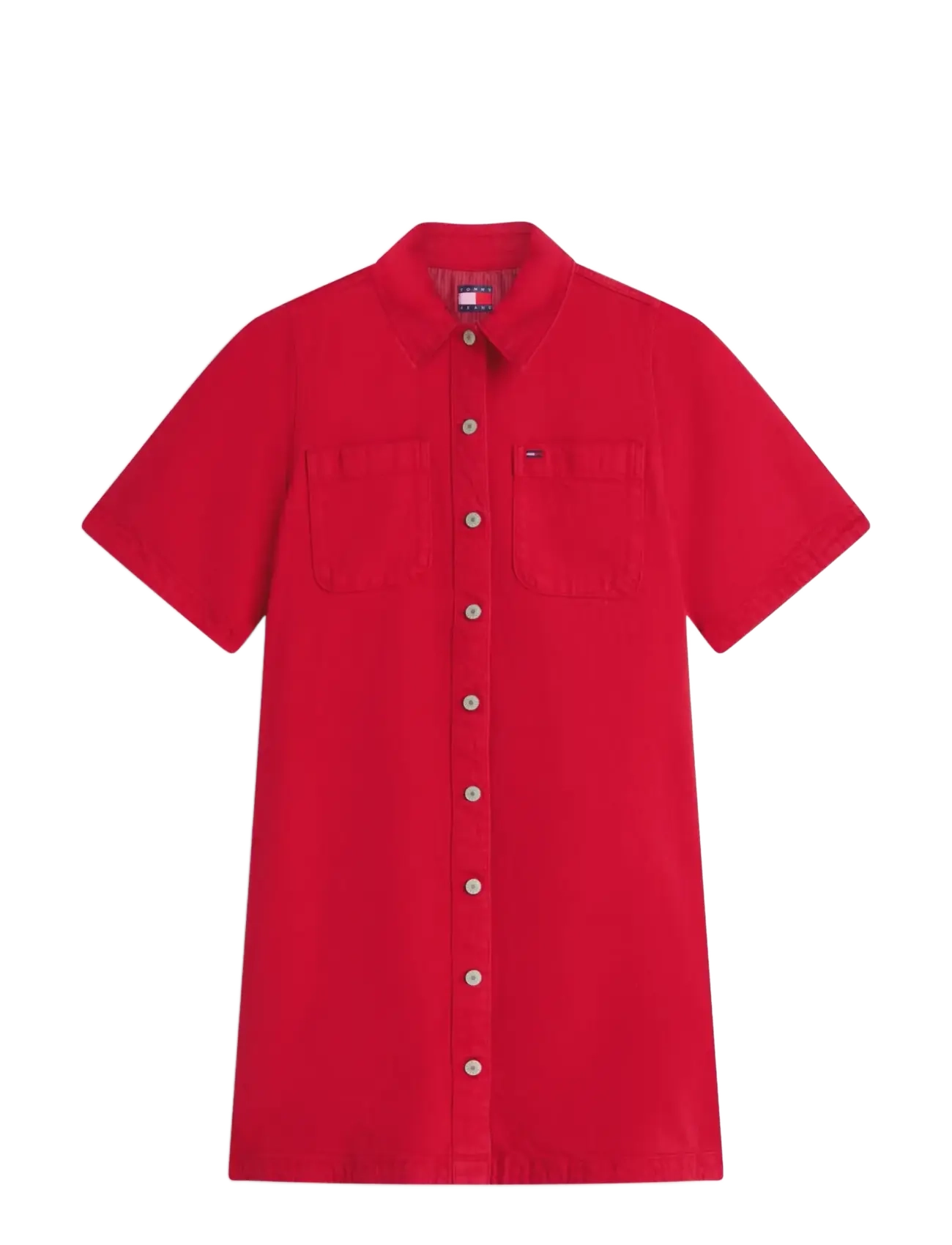 Tommy Jeans - TJW TWILL A-LINE DRESS EXT - marškinių tipo suknelės - amaryllis red - 1