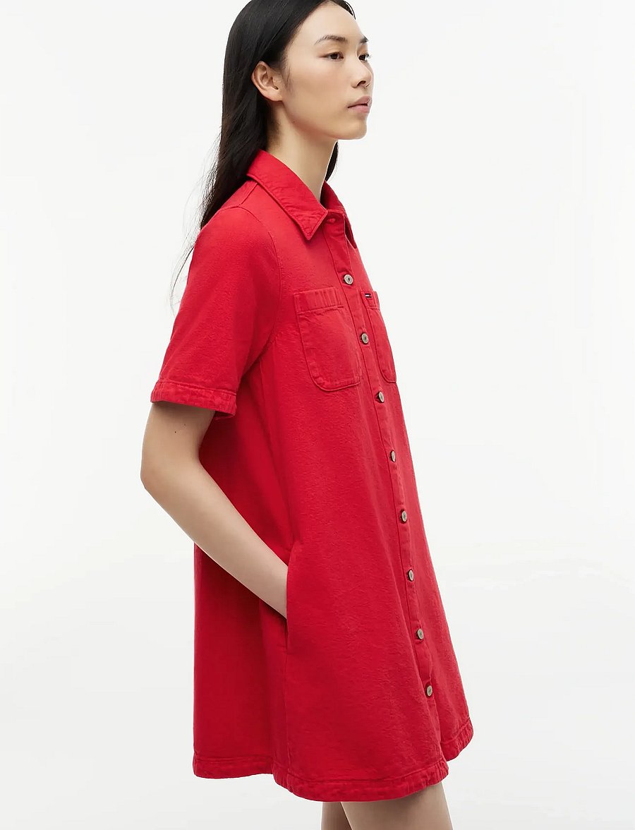 Tommy Jeans - TJW TWILL A-LINE DRESS EXT - hemdkleider - amaryllis red - 2