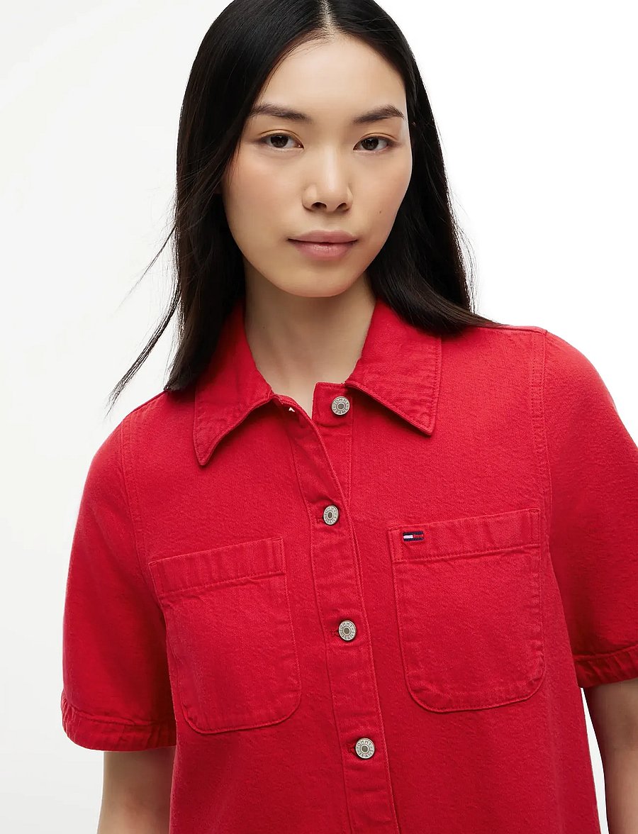 Tommy Jeans - TJW TWILL A-LINE DRESS EXT - hemdkleider - amaryllis red - 3