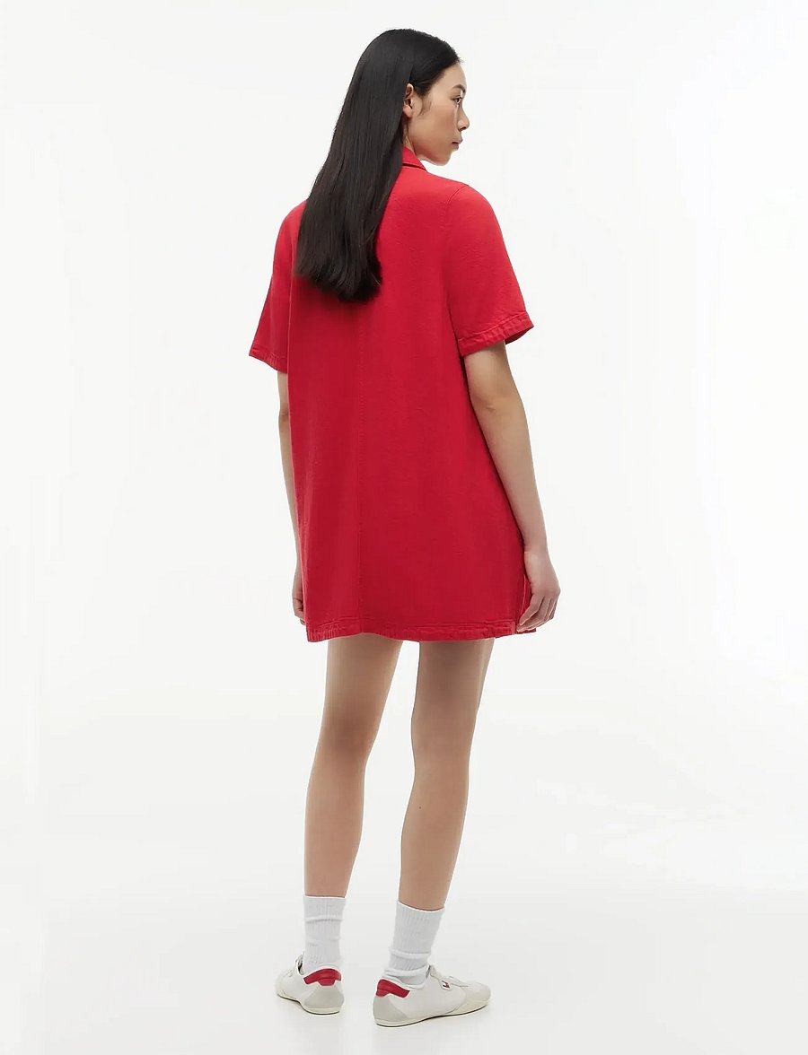 Tommy Jeans - TJW TWILL A-LINE DRESS EXT - hemdkleider - amaryllis red - 4