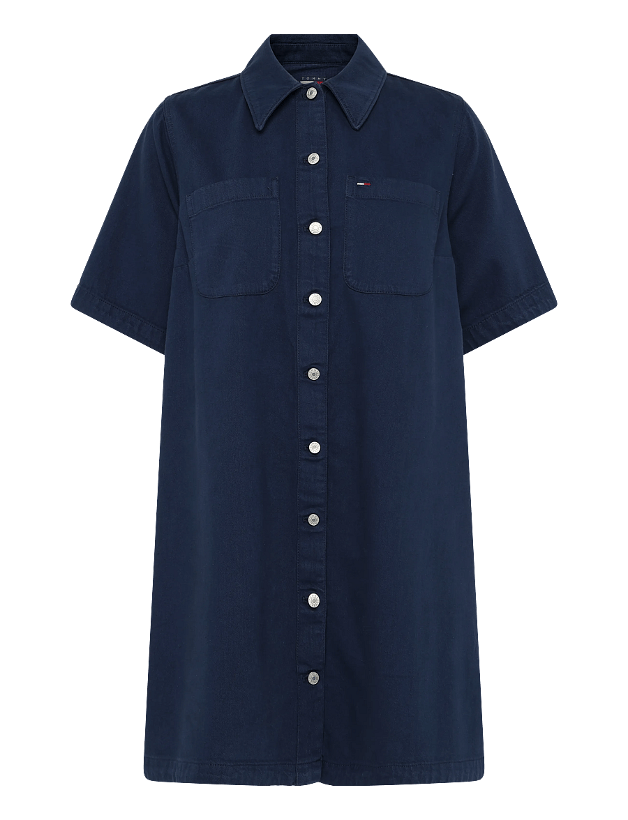 Tommy Jeans - TJW TWILL A-LINE DRESS EXT - skjortekjoler - denim medium - 1