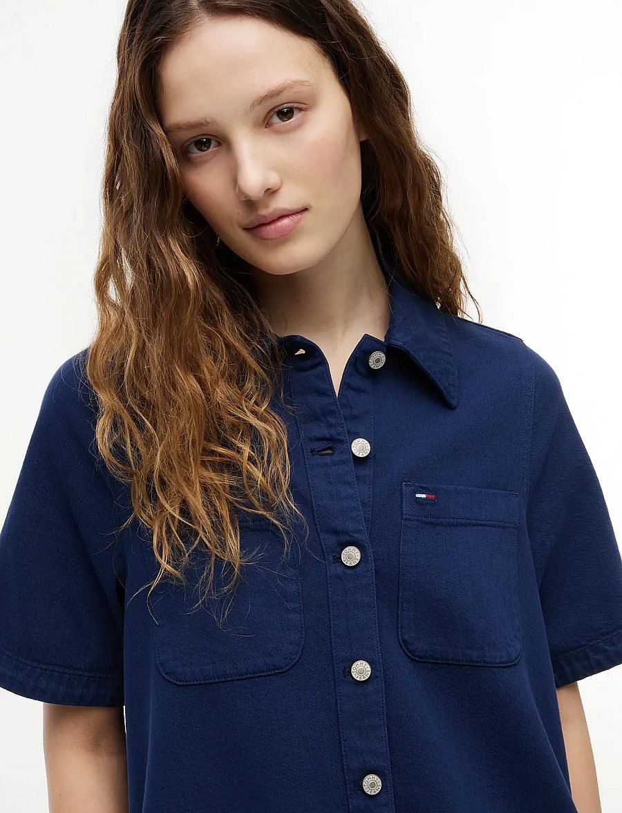Tommy Jeans - TJW TWILL A-LINE DRESS EXT - skjortekjoler - denim medium - 3