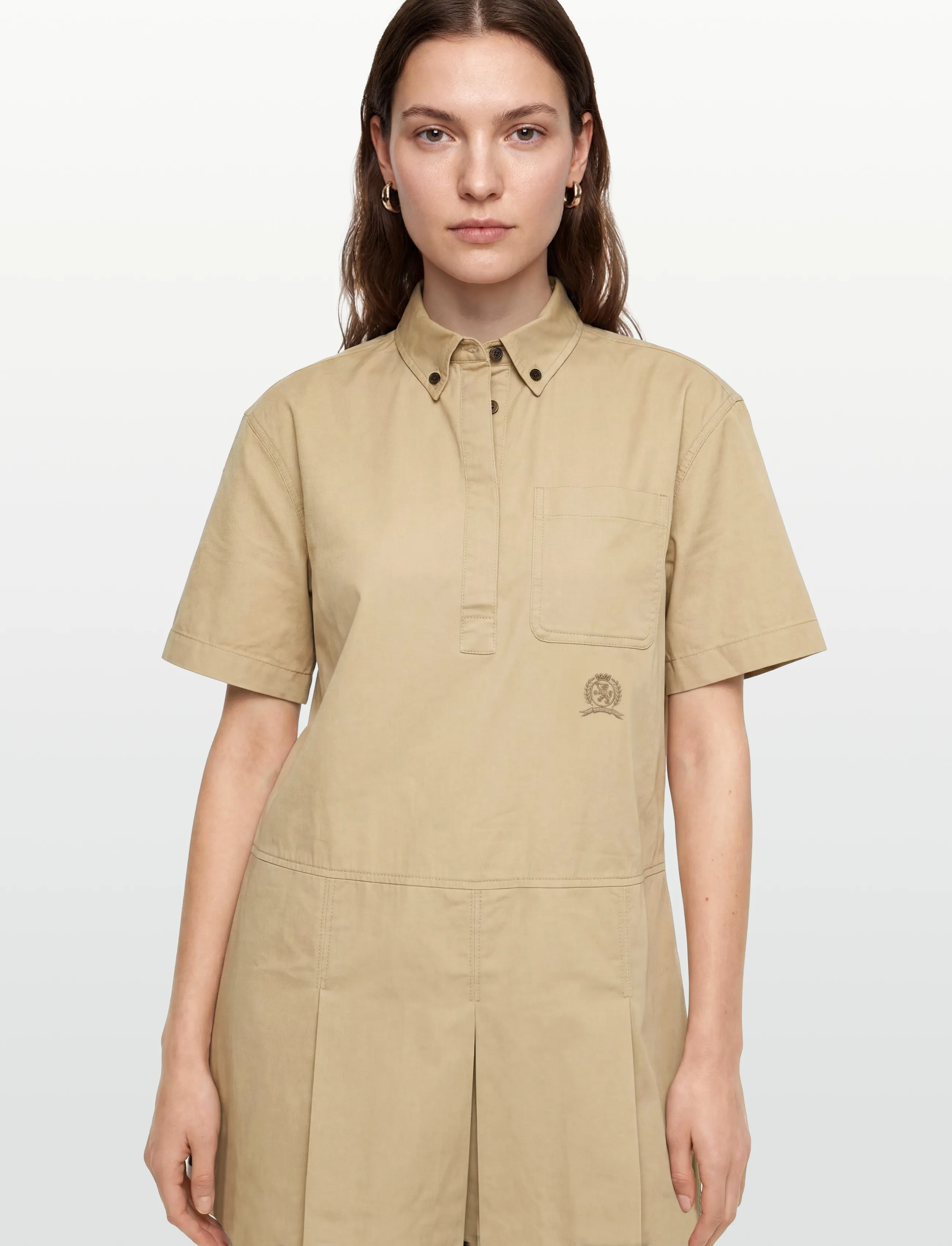Tommy Jeans - TJW CREST RWB TAPE SHIRT DRESS - sommerkjoler - gentle gold - 4
