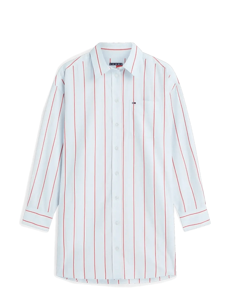 Tommy Jeans - TJW OVS SHIRT DRESS - hemdkleider - kingly blue multi stripe - 1