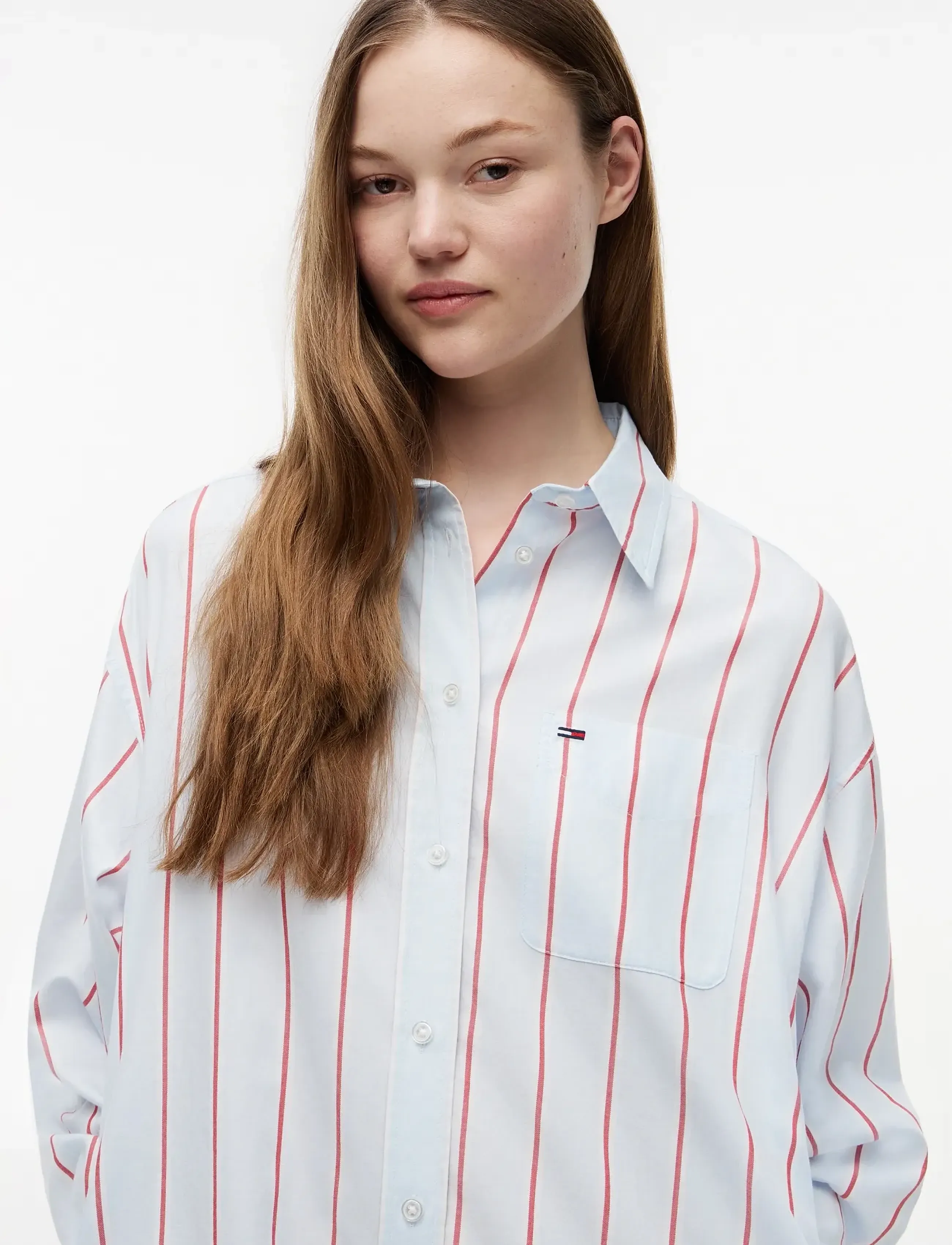 Tommy Jeans TJW OVS SHIRT DRESS - Robes chemises - KINGLY BLUE   MULTI STRIPE / blue
