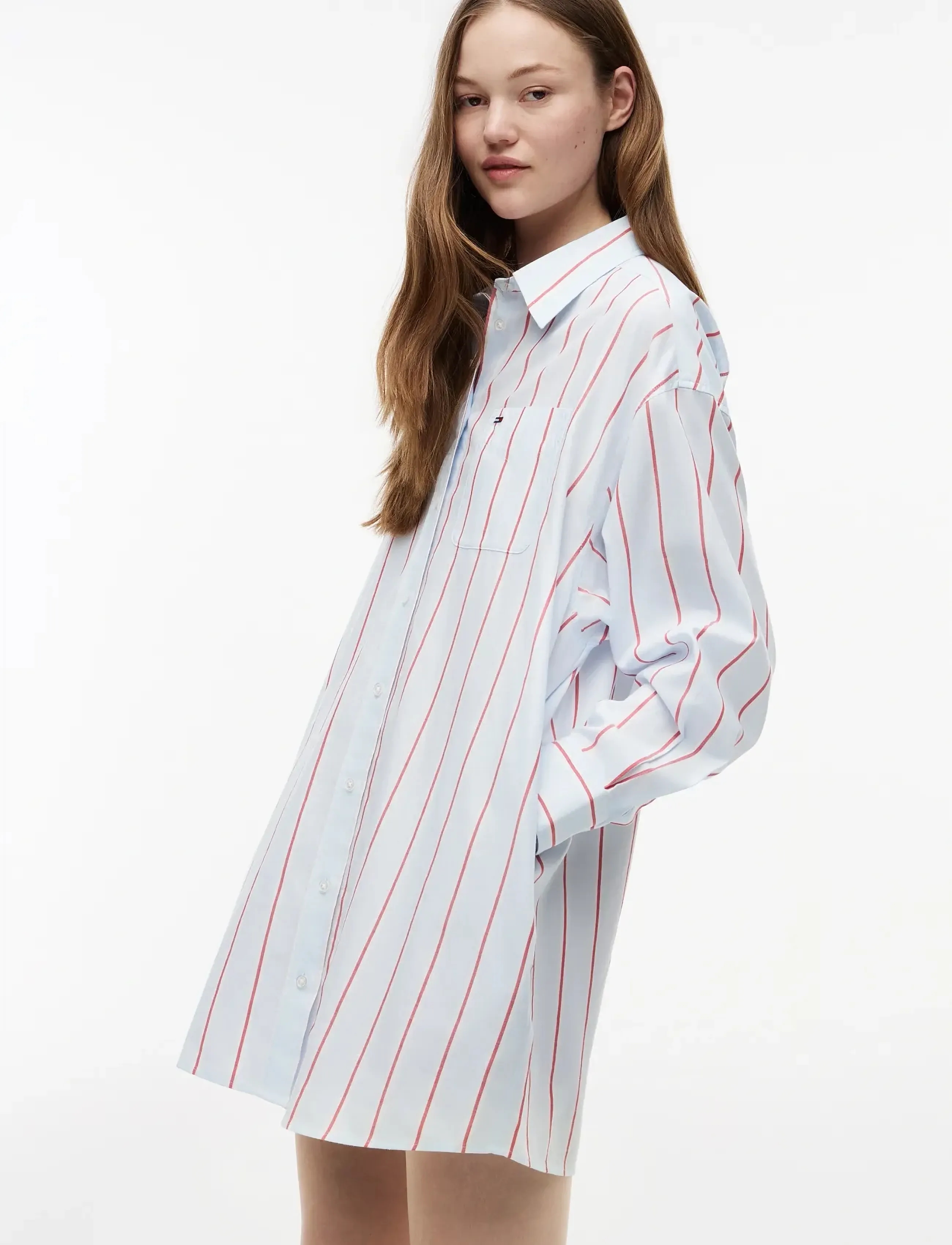 Tommy Jeans - TJW OVS SHIRT DRESS - sukienki koszulowe - kingly blue   multi stripe - 3