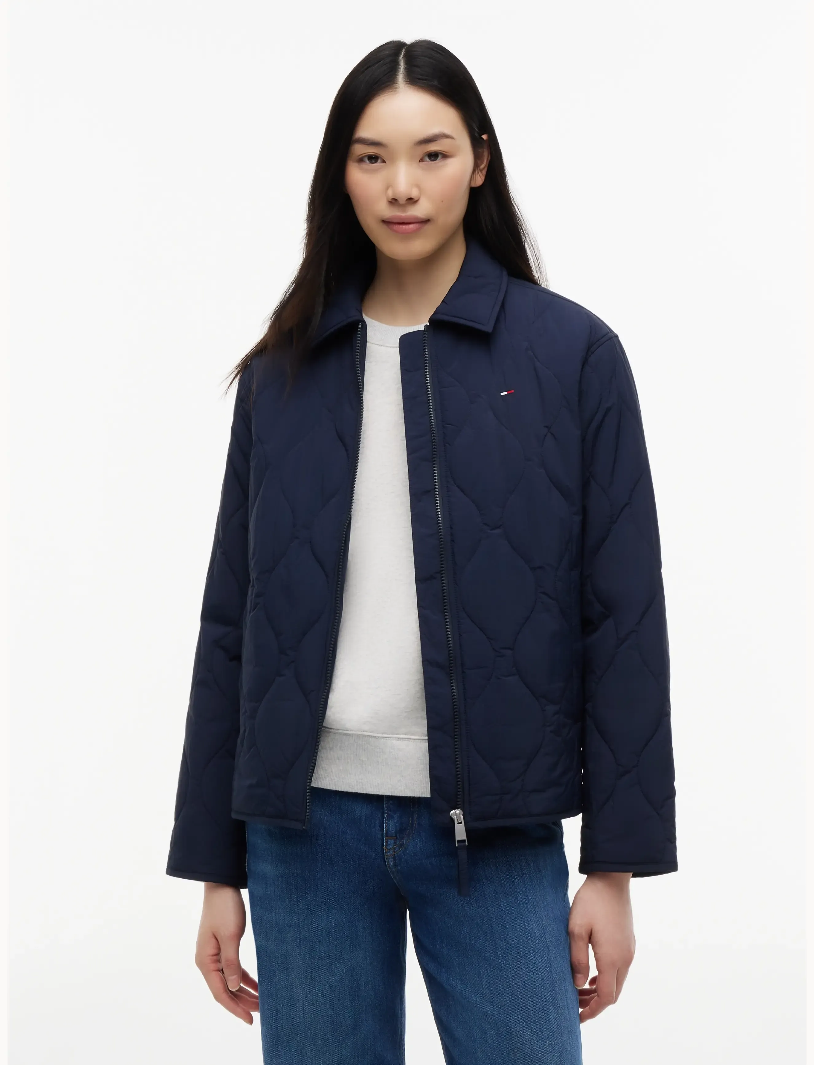 Tommy Jeans Tjw Coach Collar Quilted Jacket, Kvinder, Quiltet Coach Jakke, Navy, Str: XS