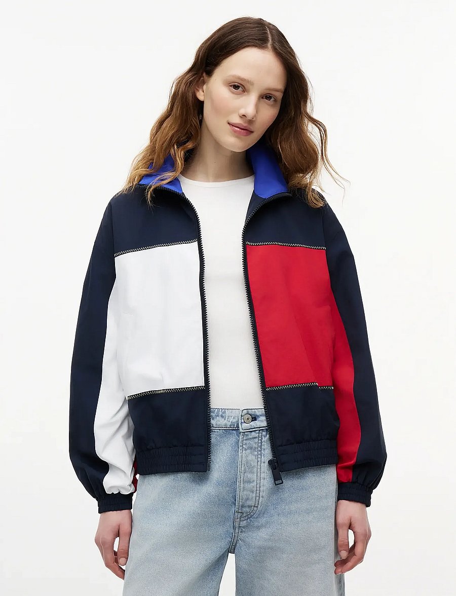 Tommy Jeans - TJW FLAG HIGH NECK JACKET - windbreakers - dark night navy - 0