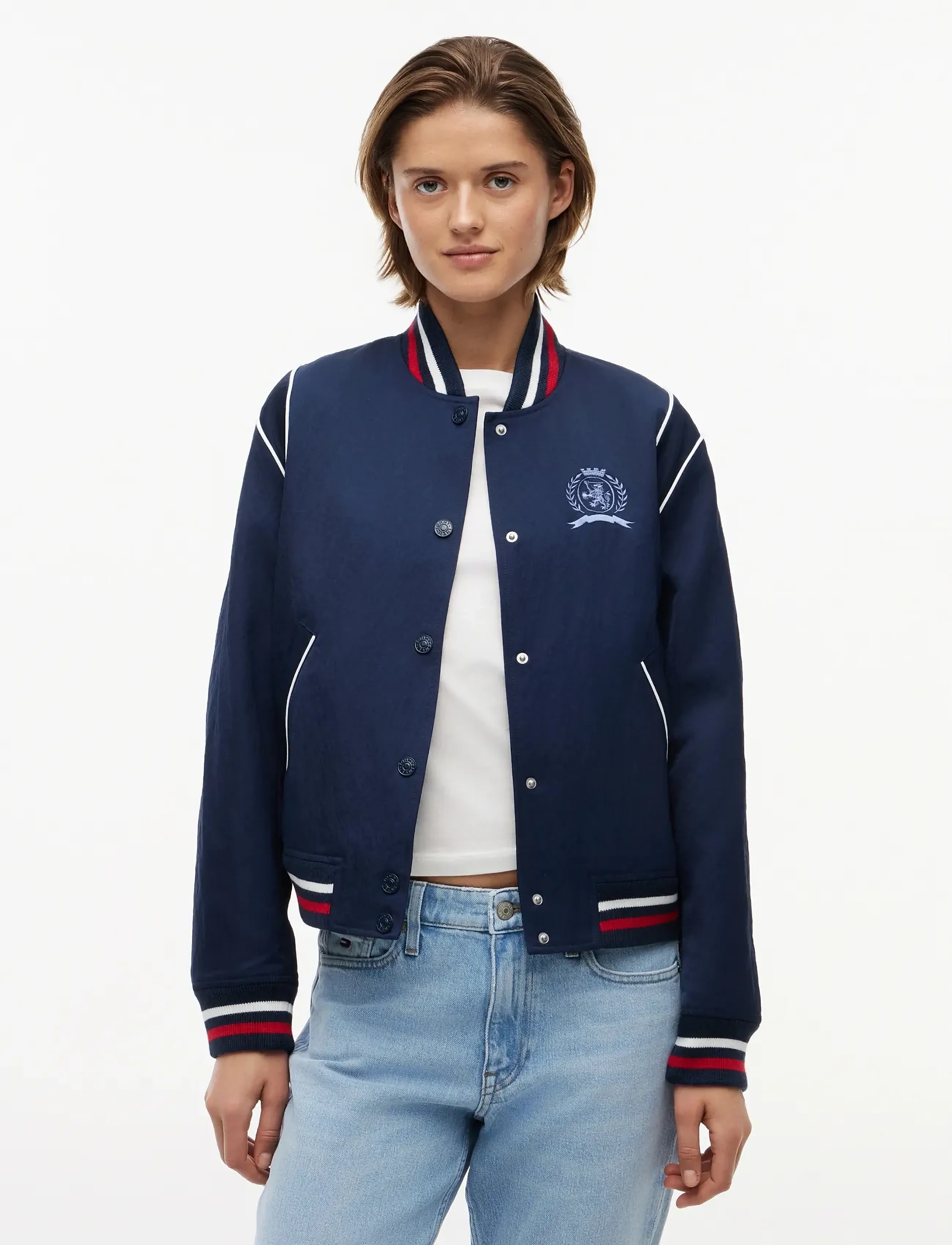 Tommy Jeans Tjw Crest Varsity Jacket, XL, Jackets, Marineblau - Bomber, Frauen