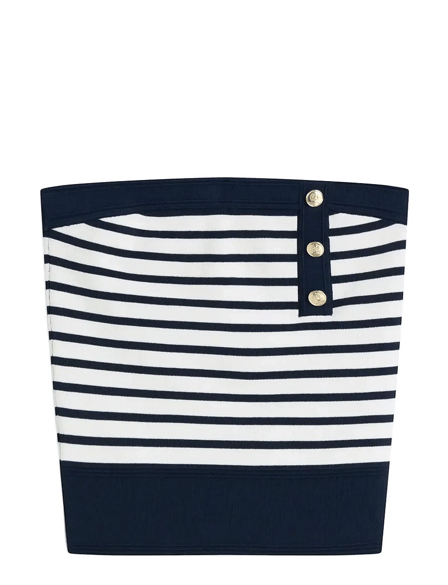 Tommy Jeans - TJW BUTTONS BANDEAU SWEATER - dark night navy stripe - 1