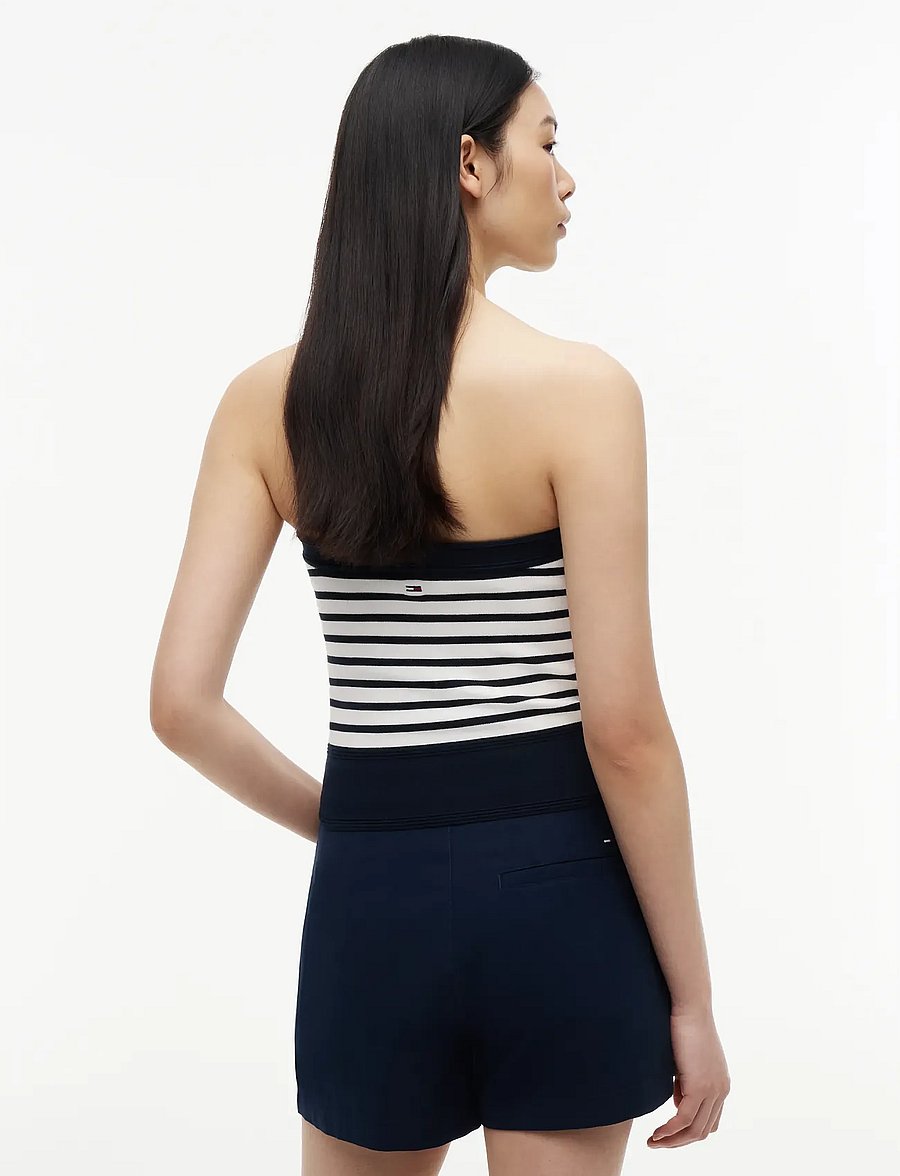 Tommy Jeans - TJW BUTTONS BANDEAU SWEATER - dark night navy stripe - 2