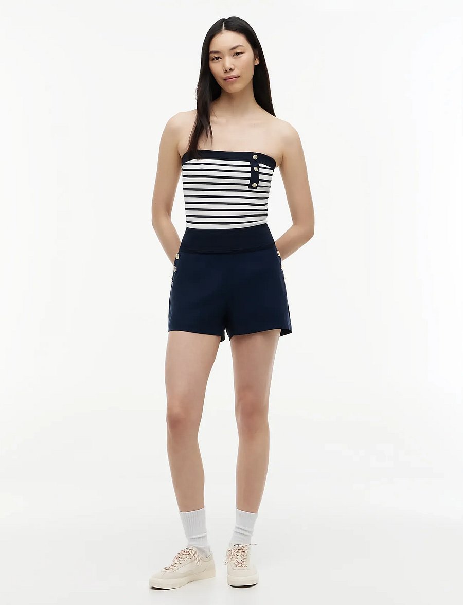 Tommy Jeans - TJW BUTTONS BANDEAU SWEATER - dark night navy stripe - 4