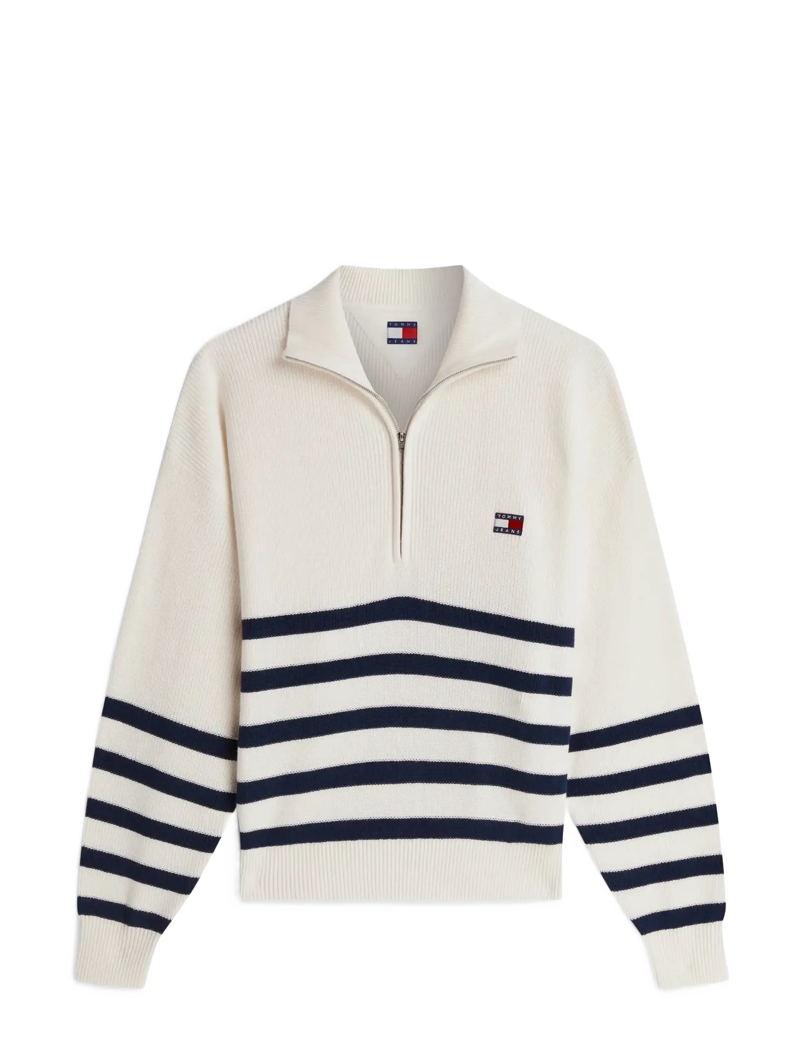 TOMMY JEANS Tjw Quarter Zip Pullover Cream - M - Damen