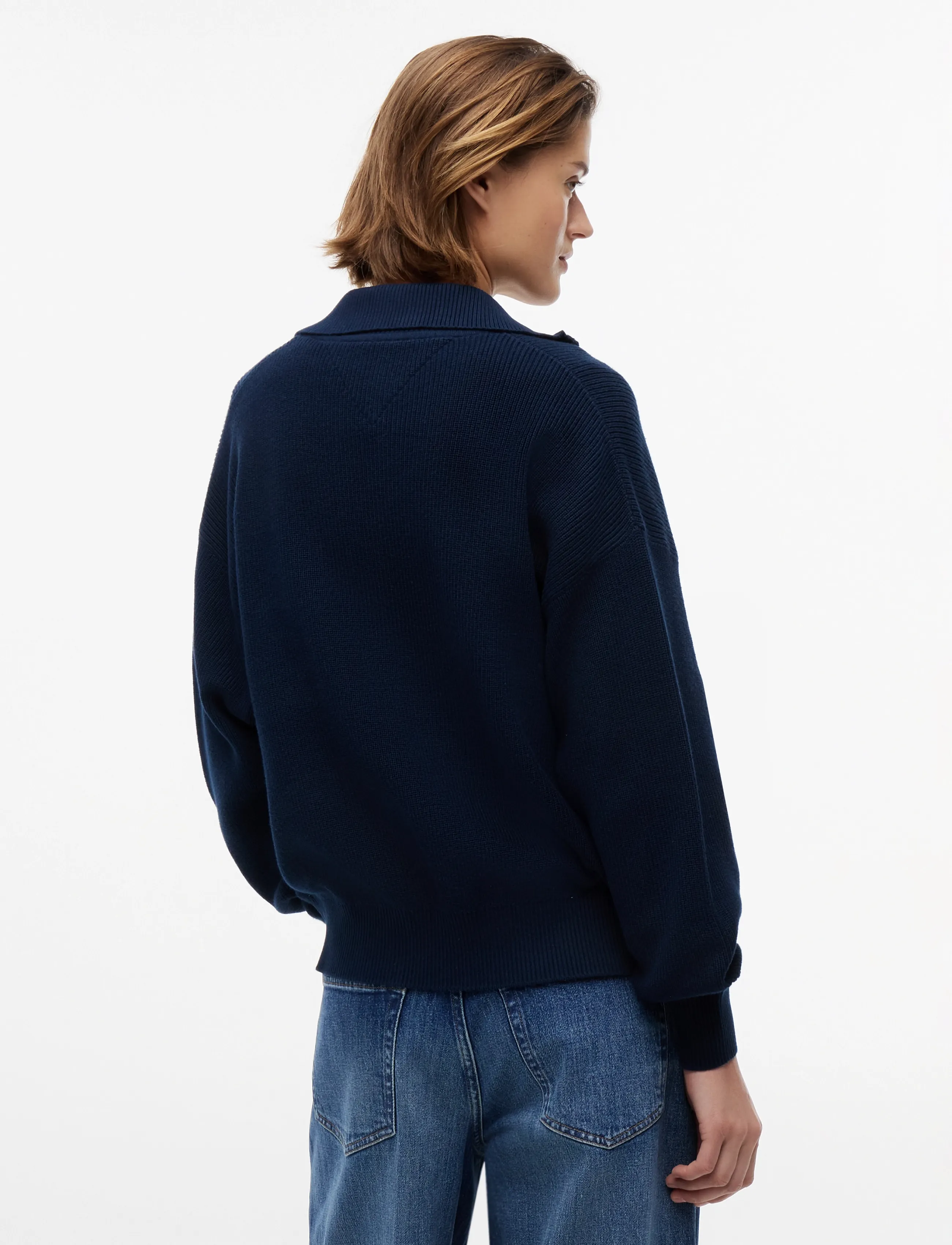 Tommy Jeans - TJW QUARTER ZIP SWEATER - striktrøjer - dark night navy - 2
