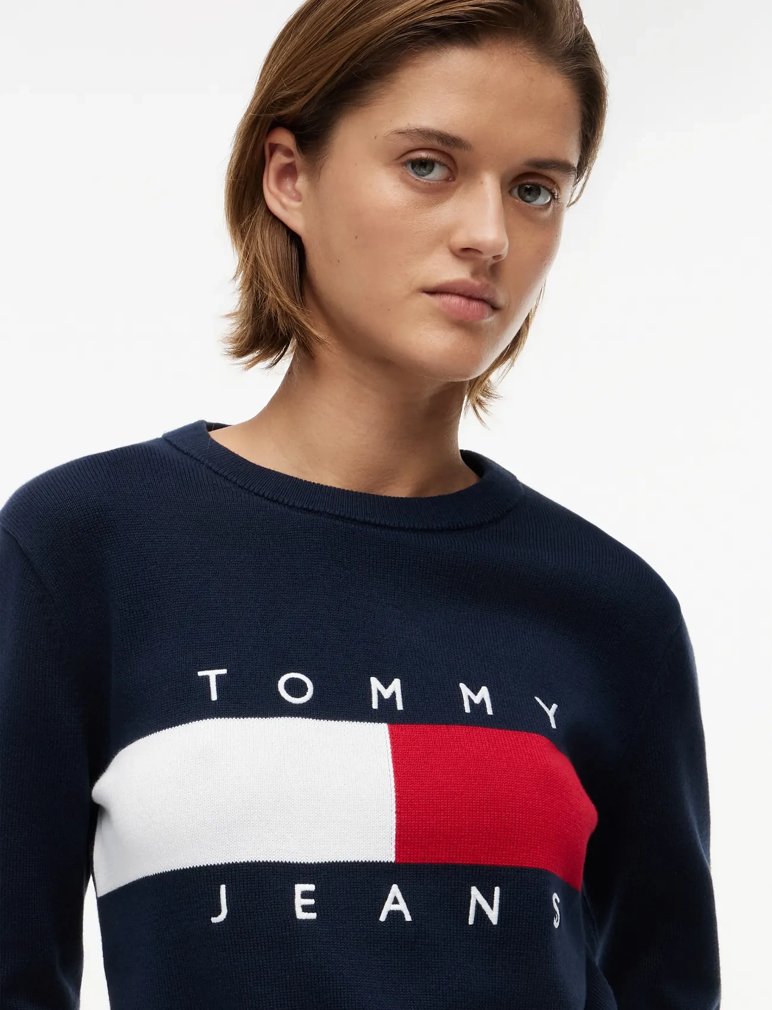 Tommy Jeans - TJW FLAG CREW NECK SWEATER EXT - dressipluusid - dark night navy - 3