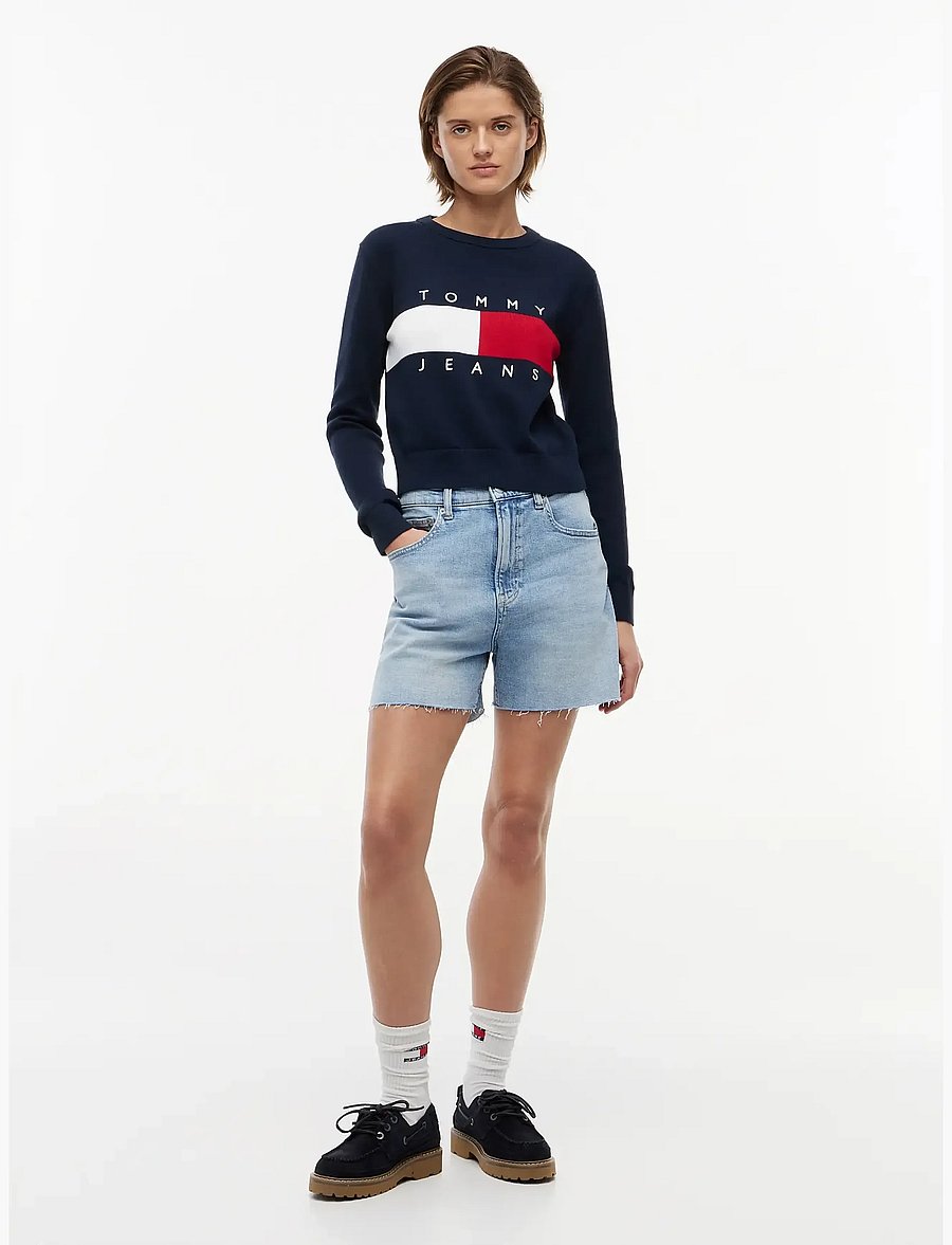 Tommy Jeans - TJW FLAG CREW NECK SWEATER EXT - dressipluusid - dark night navy - 4