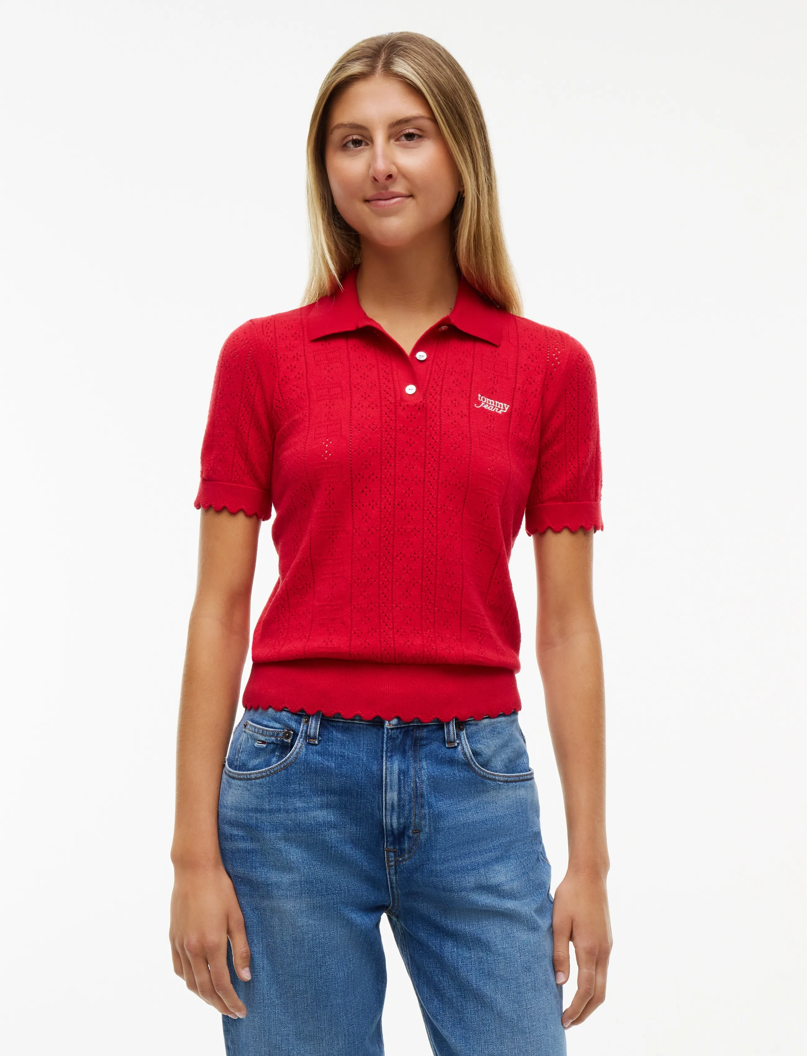 Tröja 'Pointelle Flag Short Sleeve' 2
