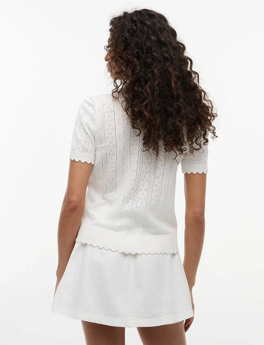 Tommy Jeans - TJW POINTELLE POLO SWEATER - poloer - ancient white - 2