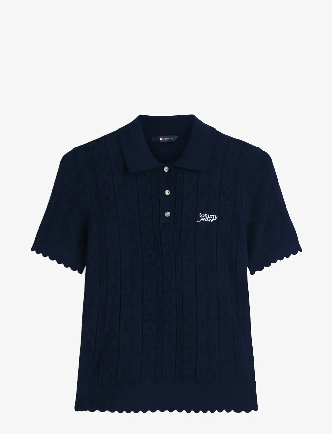 Tommy Jeans - TJW POINTELLE POLO SWEATER - poloer - dark night navy - 1