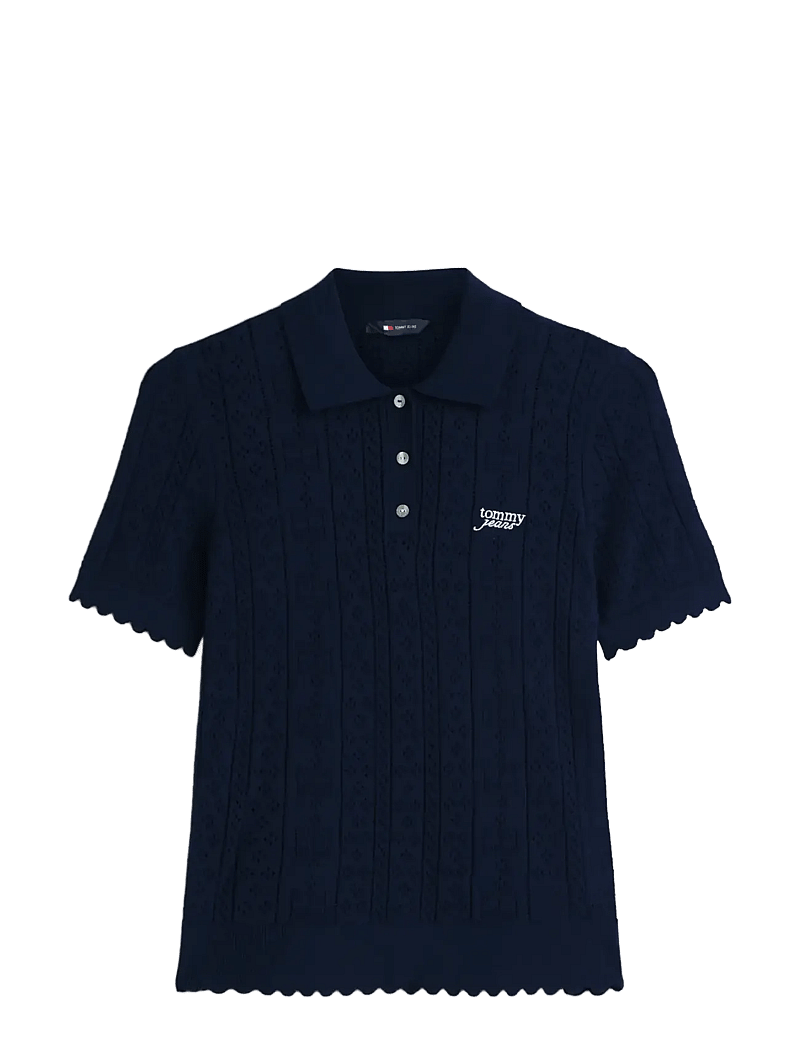 Tommy Jeans - TJW POINTELLE POLO SWEATER - poloer - dark night navy - 1