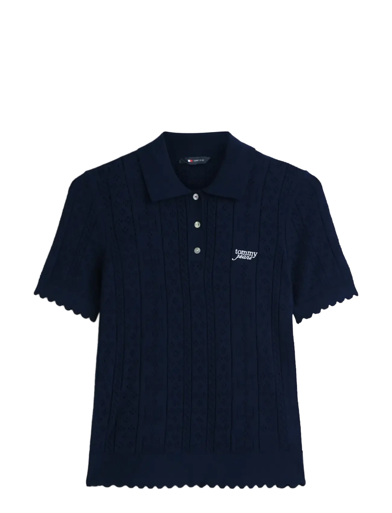 Tommy Jeans - TJW POINTELLE POLO SWEATER - polos - dark night navy - 1