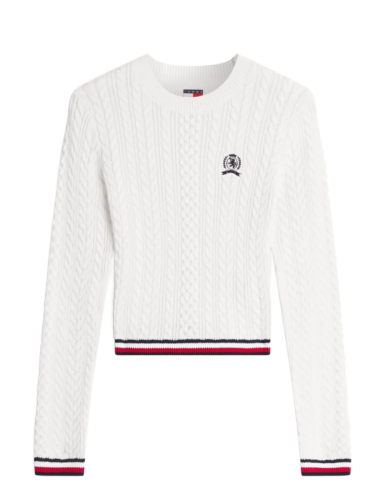 Tommy Jeans TJW RWB TIPPING SWEATER - Tøj - ANCIENT WHITE / white