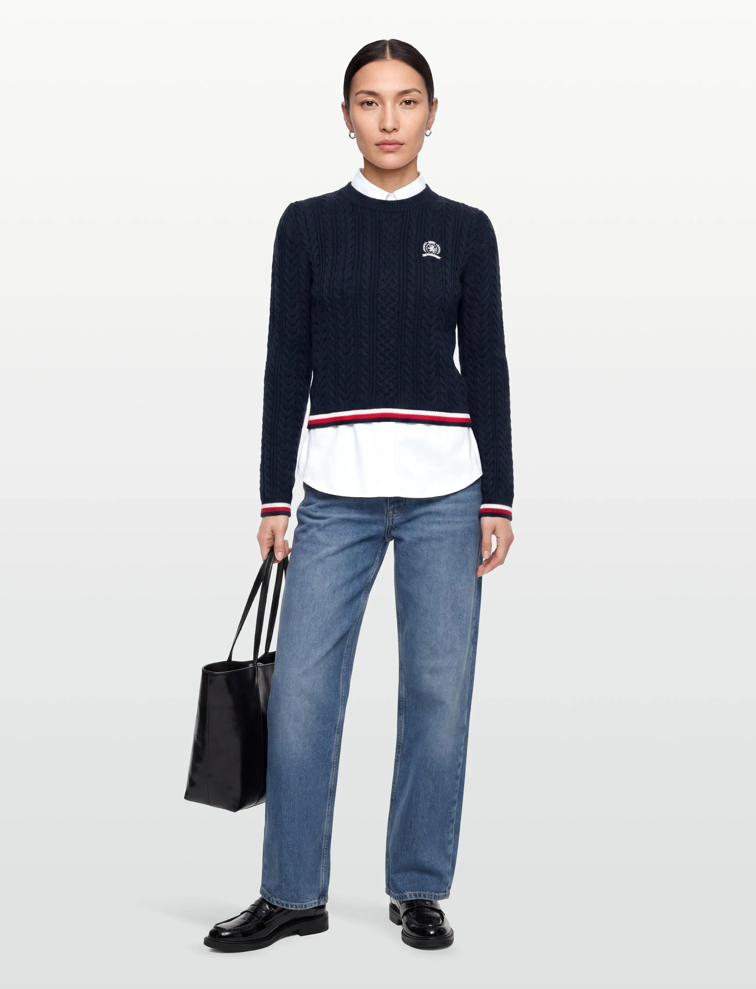Tommy Jeans TJW RWB TIPPING SWEATER - Tommy Jeans - DARK NIGHT NAVY / navy