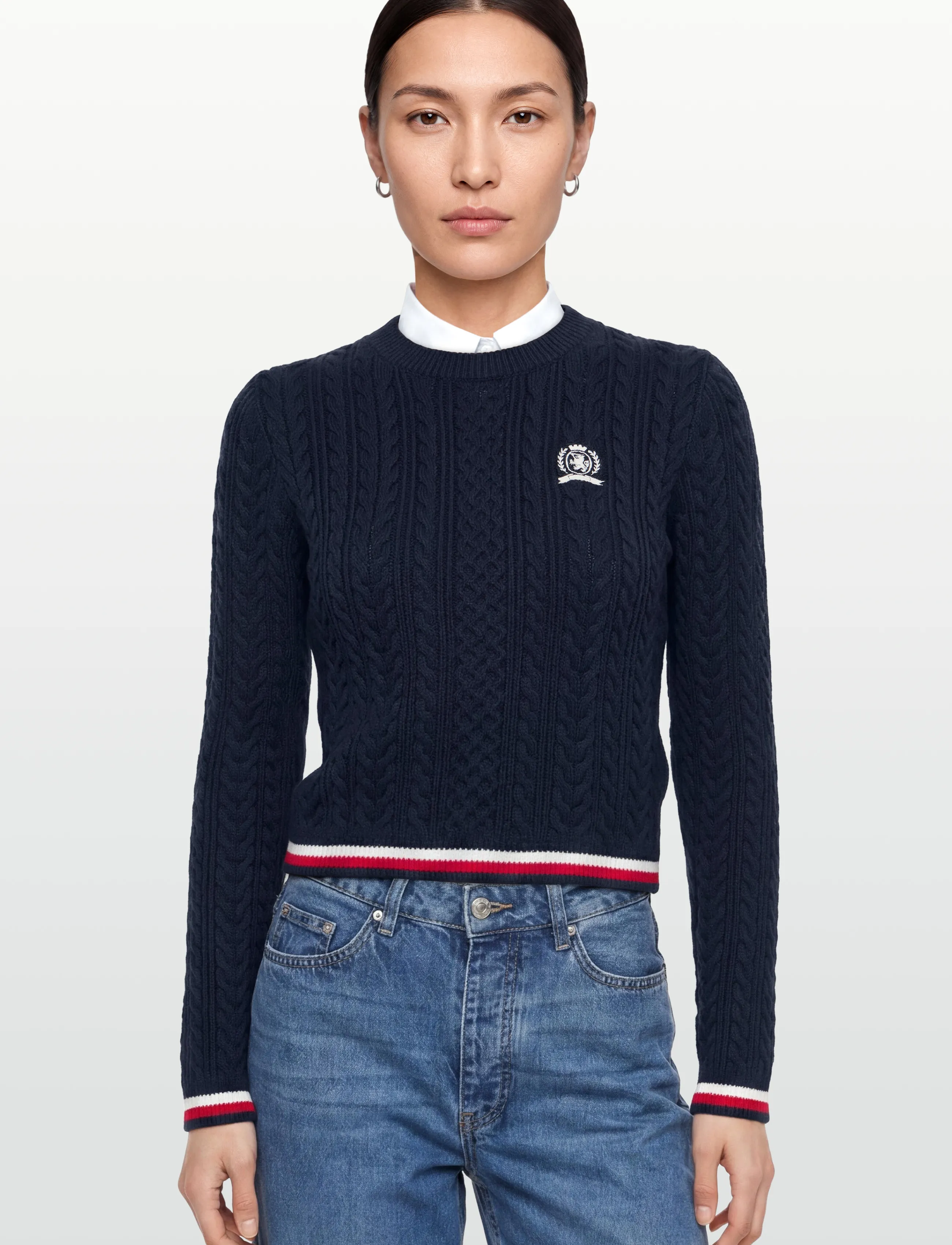 Tommy Jeans - TJW RWB TIPPING SWEATER - jumpers - dark night navy - 3