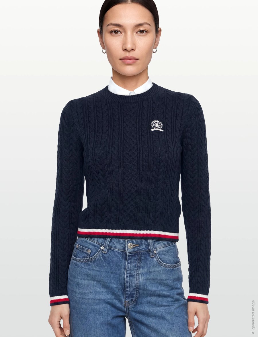 Tommy Jeans - TJW RWB TIPPING SWEATER - jumpers - dark night navy - 3