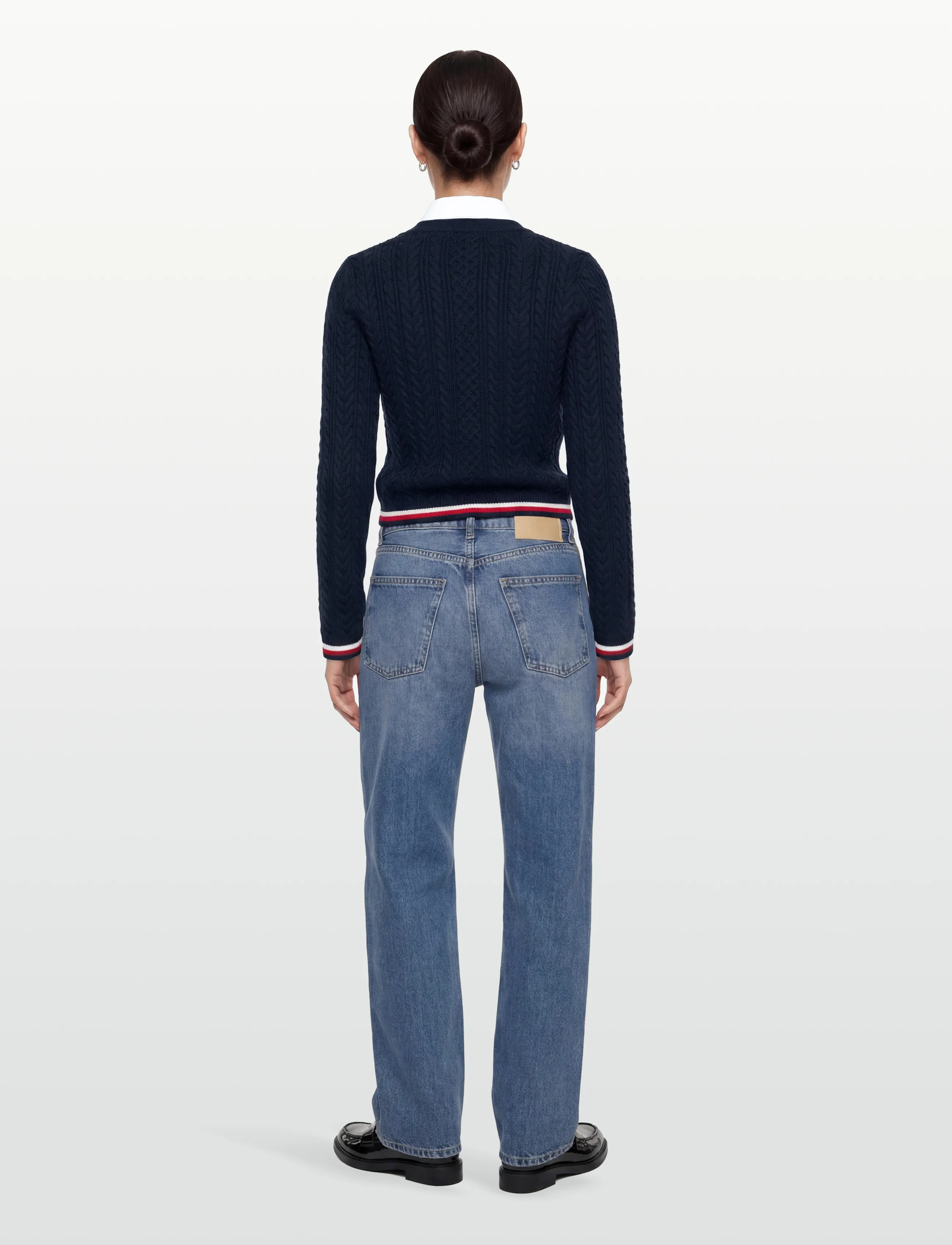 Tommy Jeans - TJW RWB TIPPING SWEATER - jumpers - dark night navy - 4