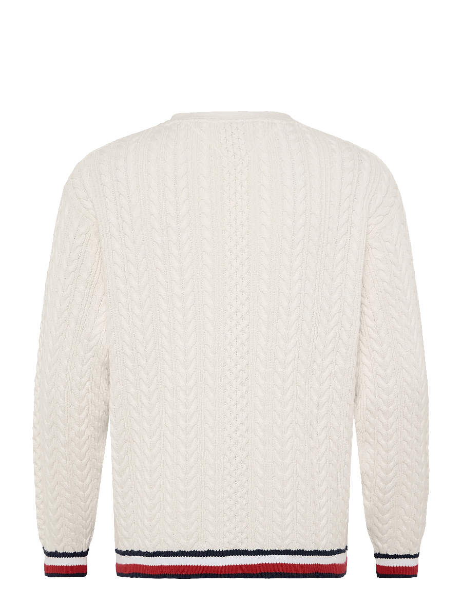 Tommy Jeans - TJW RWB TIPPING OVS CARDIGAN - gilets - ancient white - 2