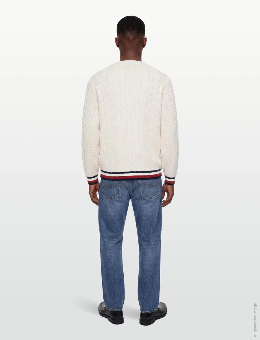 Tommy Jeans - TJW RWB TIPPING OVS CARDIGAN - gilets - ancient white - 4