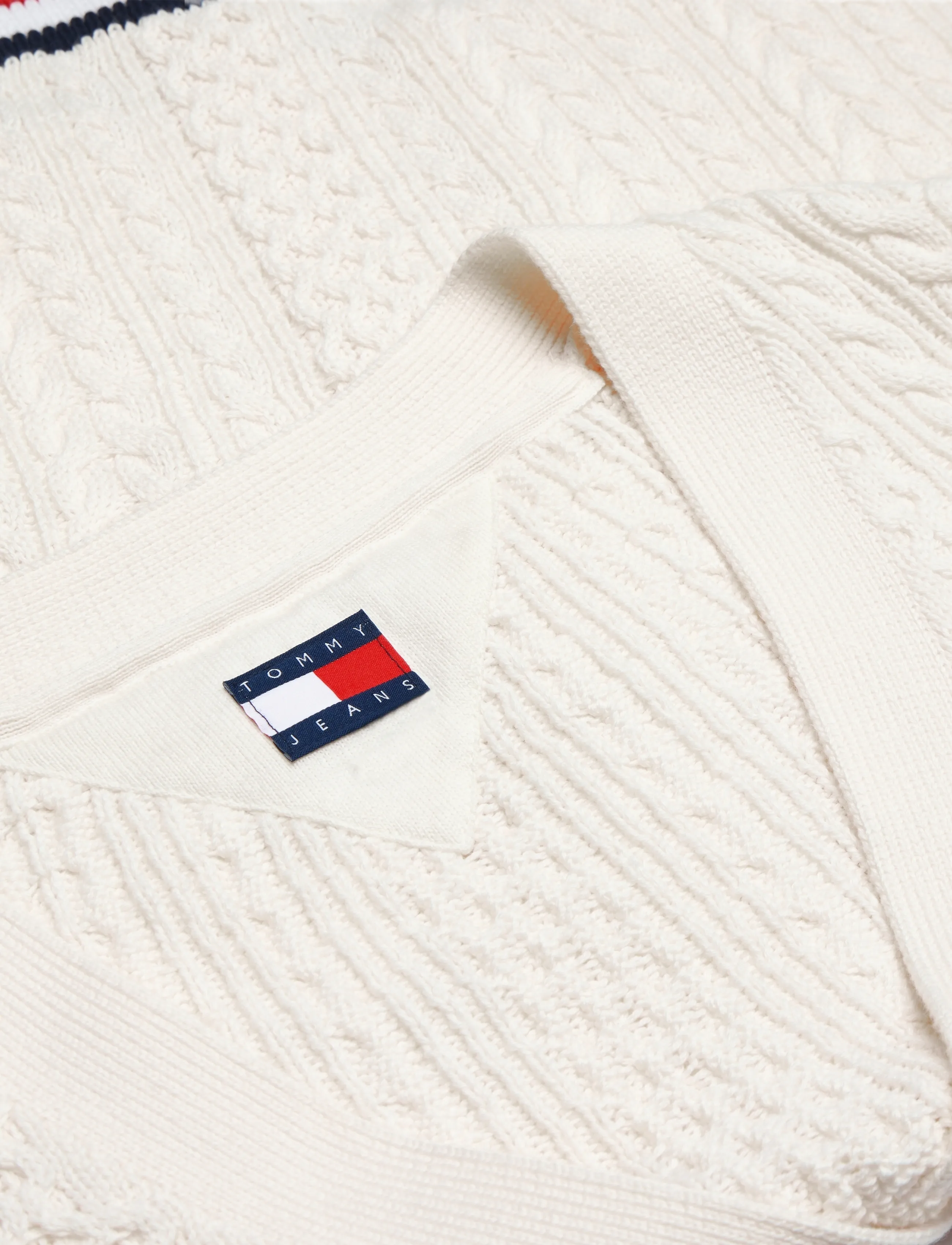Tommy Jeans - TJW RWB TIPPING OVS CARDIGAN - gilets - ancient white - 5