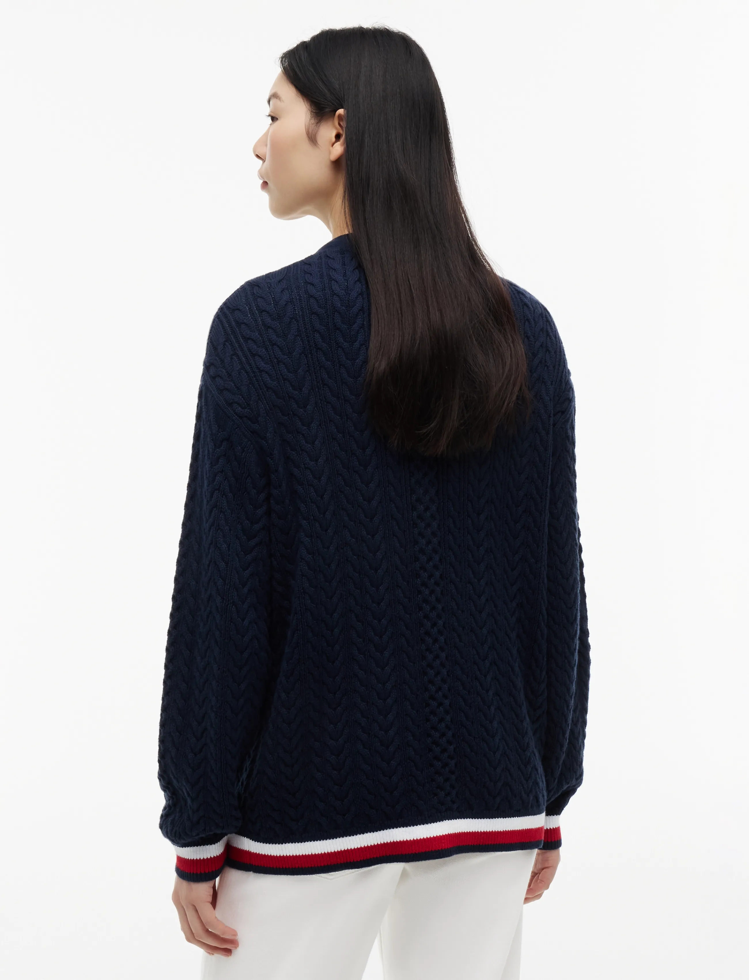 Tommy Jeans - TJW RWB TIPPING OVS CARDIGAN - cardigans - dark night navy - 2