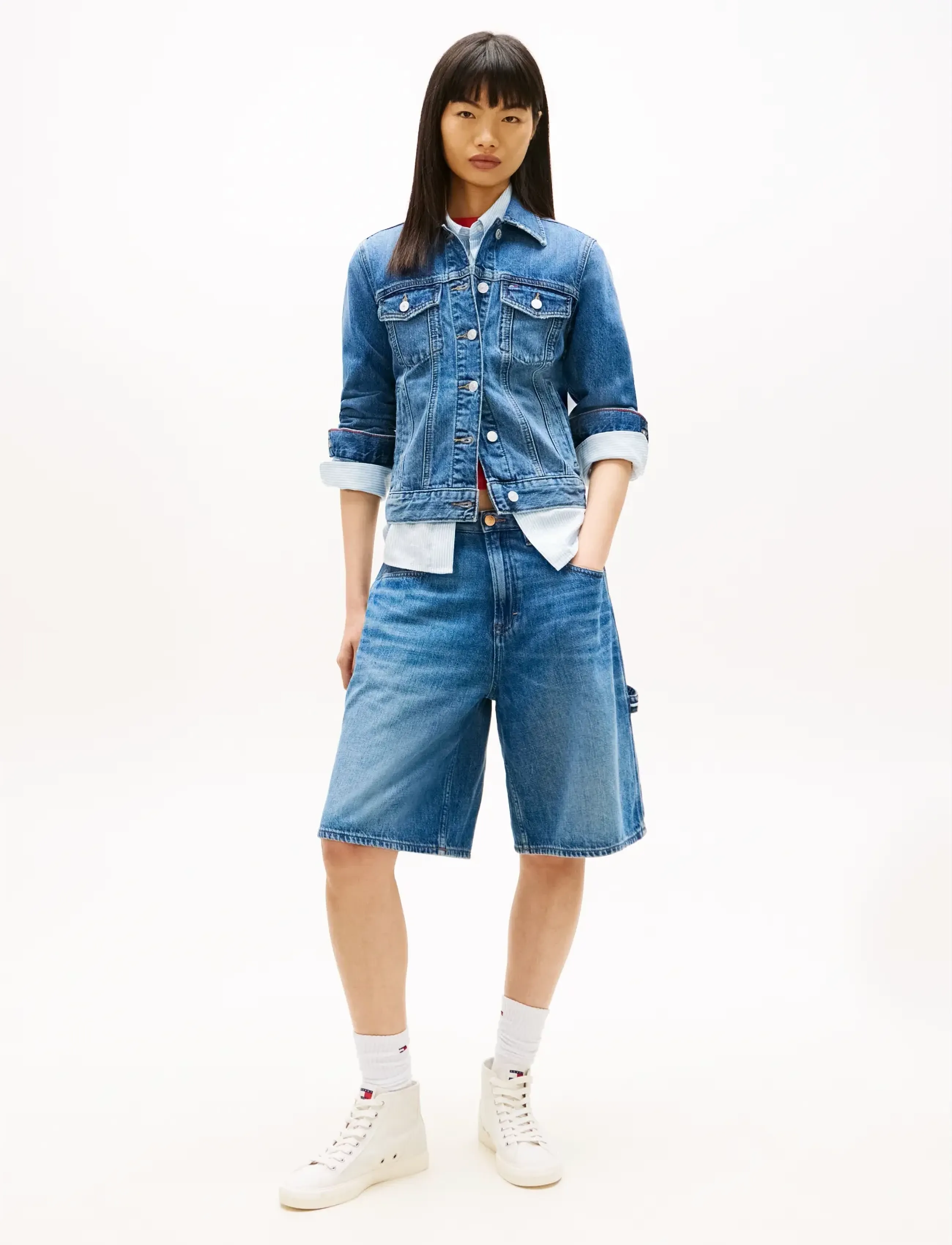 Tommy Jeans - CLASSIC TRUCKER EXT BJ8038 - spring jackets - denim medium - 3