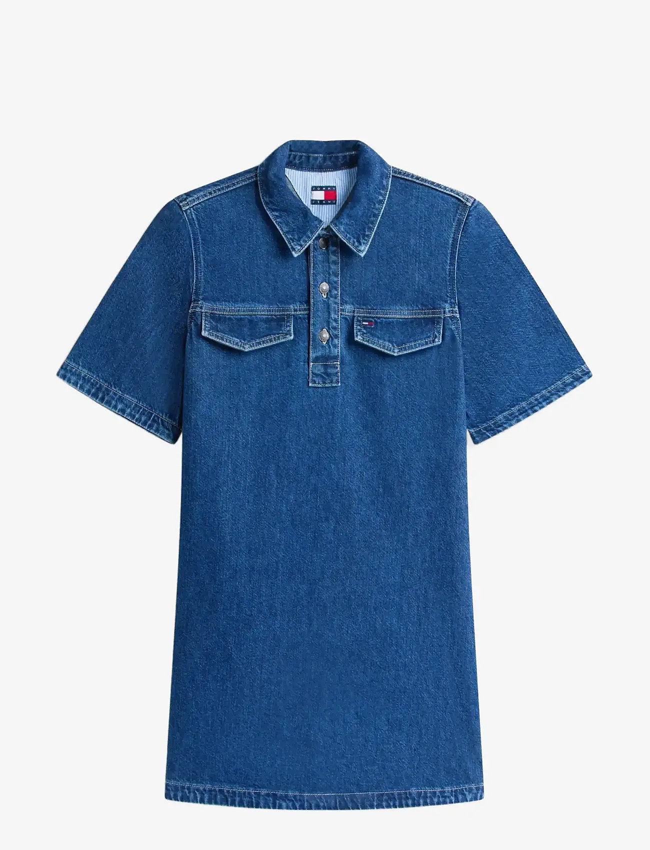 Tommy Jeans - A-LINE DRESS - skjortklänningar - denim medium - 1