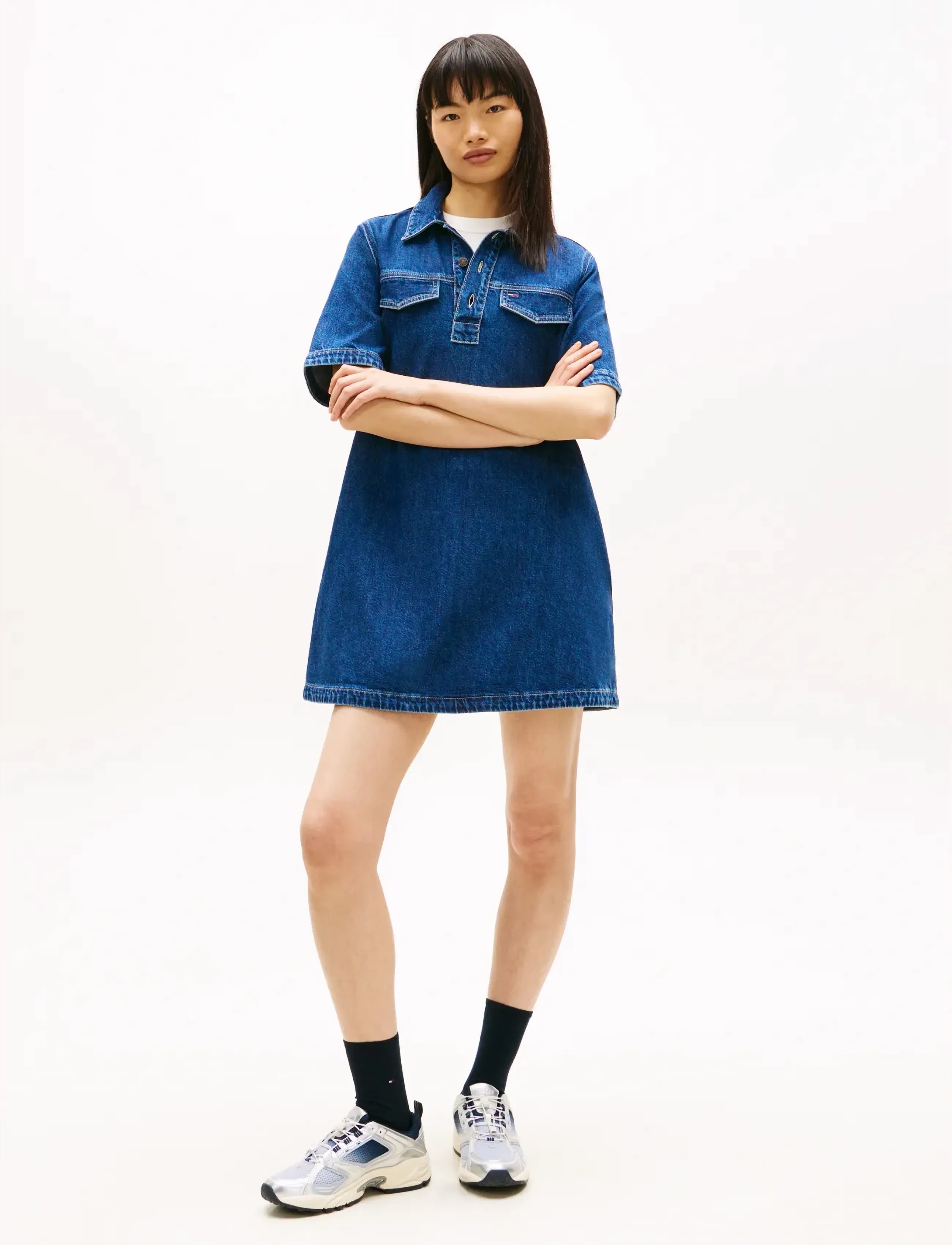 Tommy Jeans A-Line Dress, XS, Dresses, Blau - Shirt Frauen