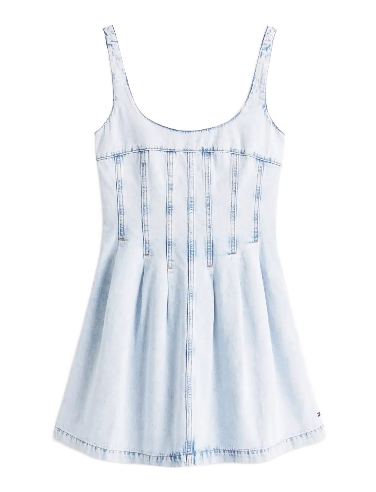 Tommy Jeans PLEAT SEAM DENIM DRESS BJ6014 - Kleider - DENIM LIGHT / blue