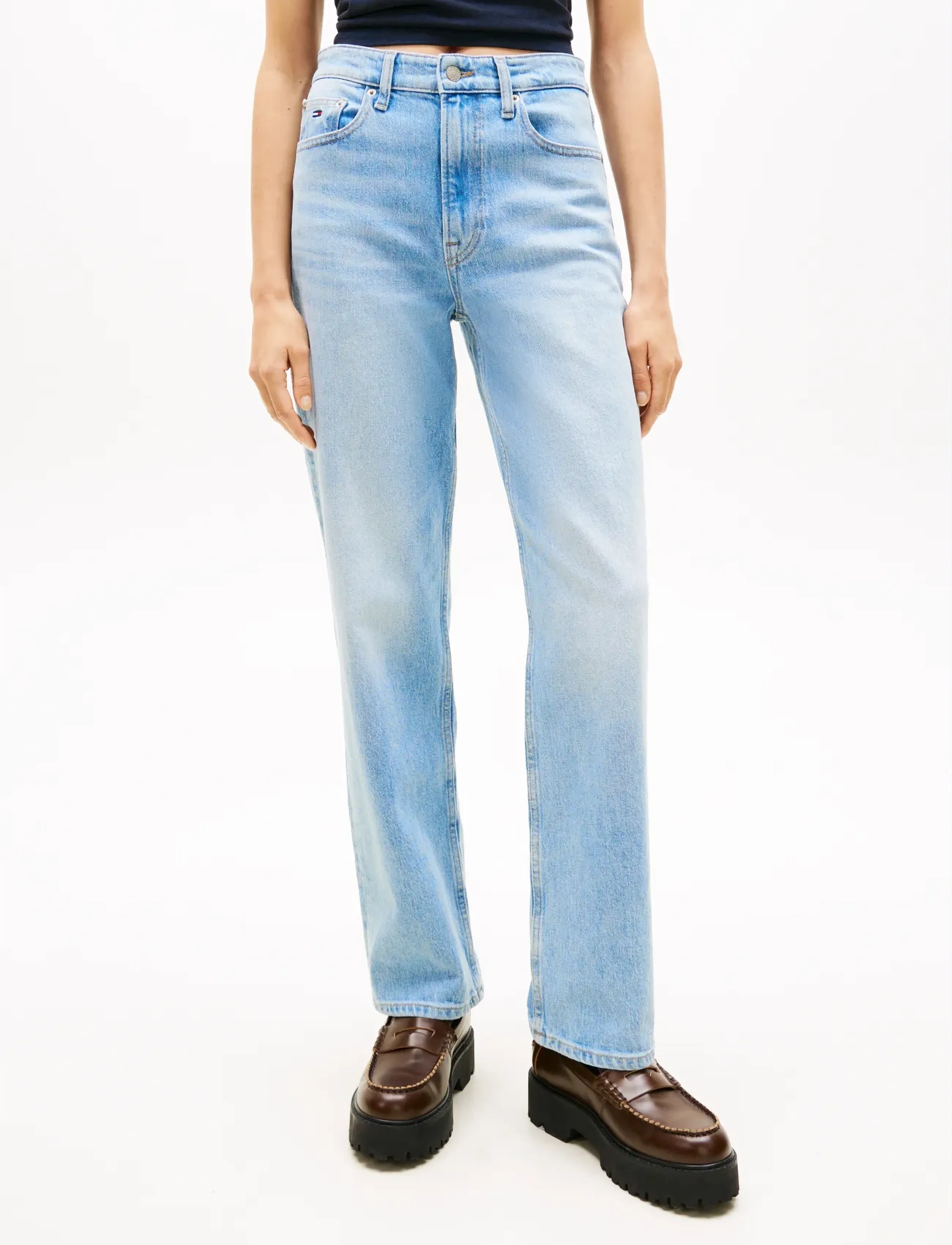 Tommy Jeans LAYLA HR SLIM STR BJ0111 CO - Tommy Hilfiger - DENIM LIGHT / blue