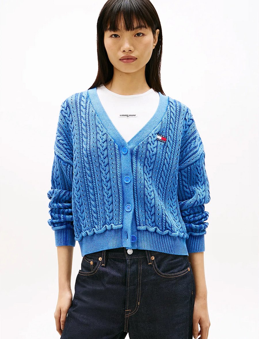 Tommy Jeans - TJW BOXY GMD CARDIGAN - strickjacken - empire blue - 0