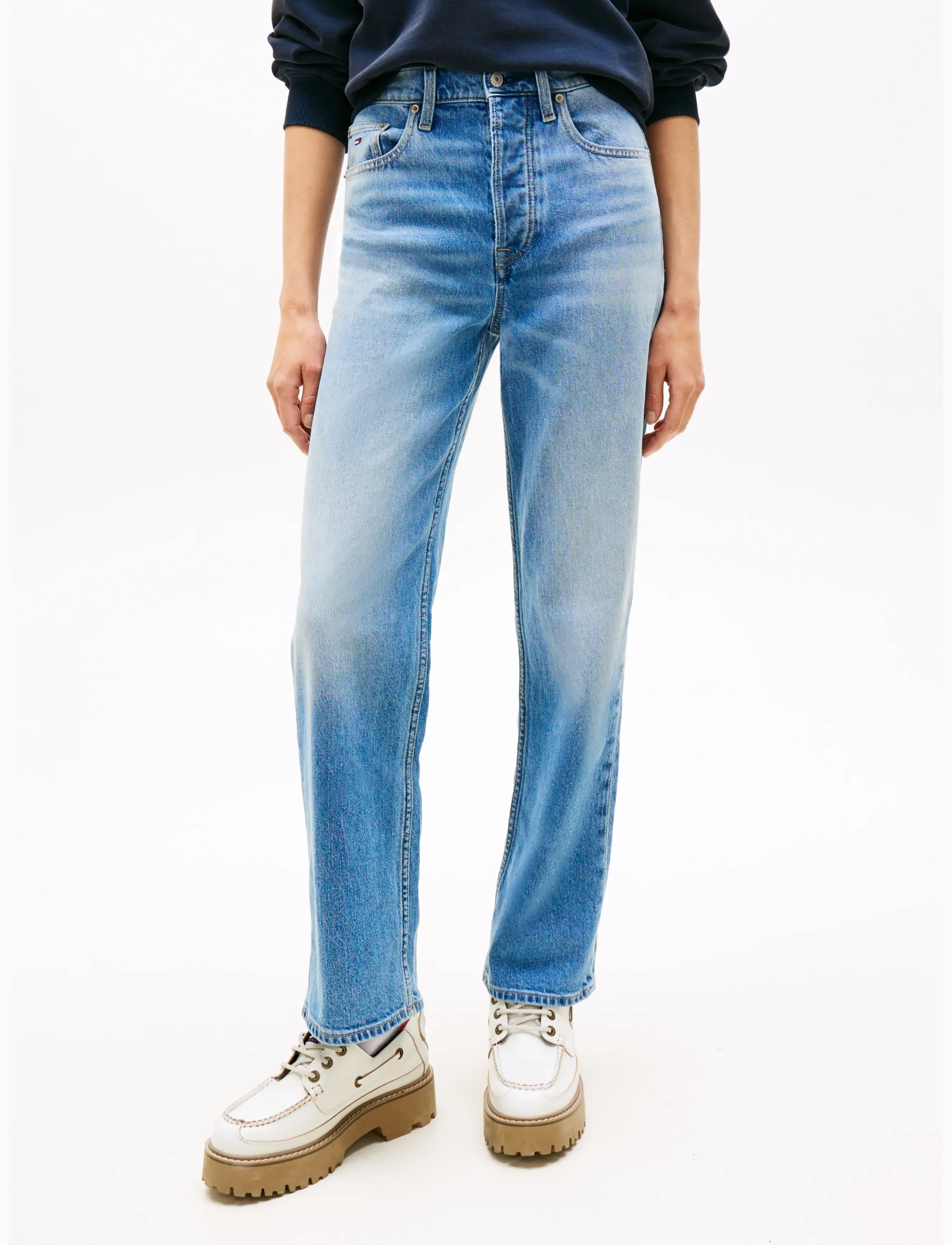 Tommy Jeans Layla High Rise Straight Bja138, 29 x 32, Blue, Jeans > Lige-Almindelige, Dame